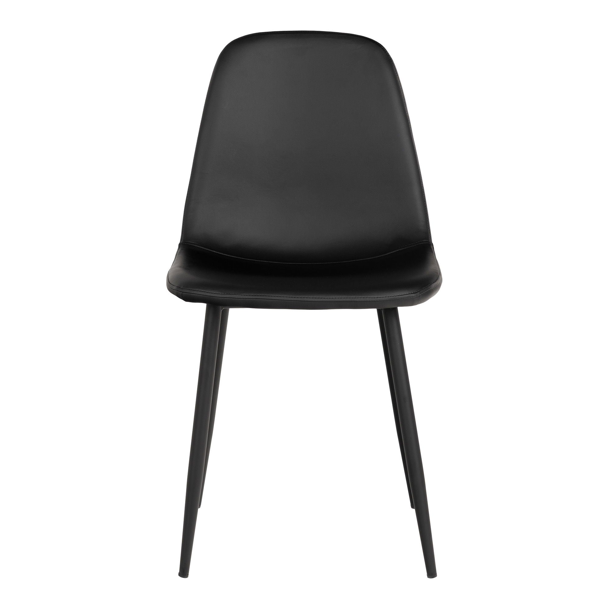 Stockholm eetkamerstoel, PU leder in zwart , set van 2