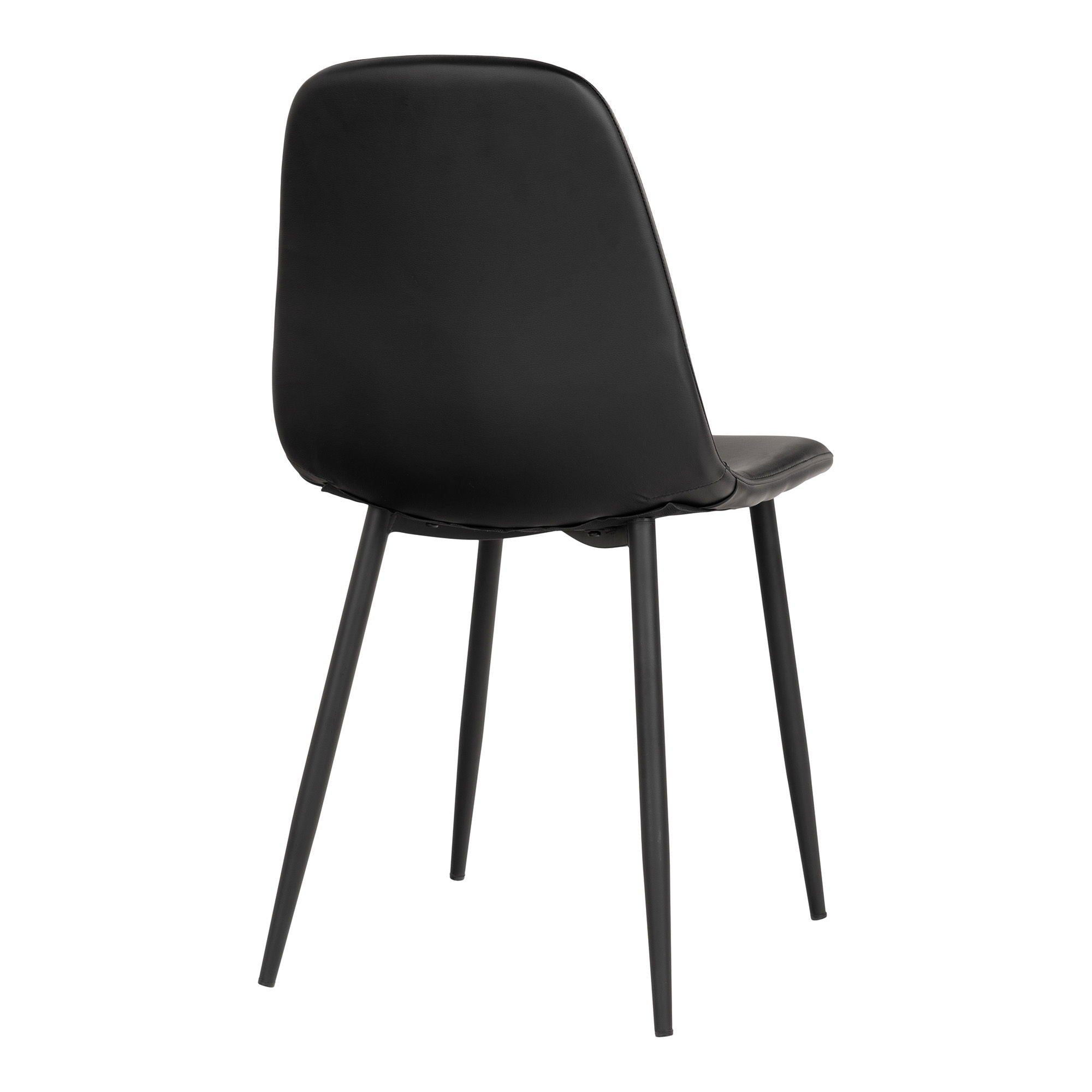Stockholm eetkamerstoel, PU leder in zwart , set van 2