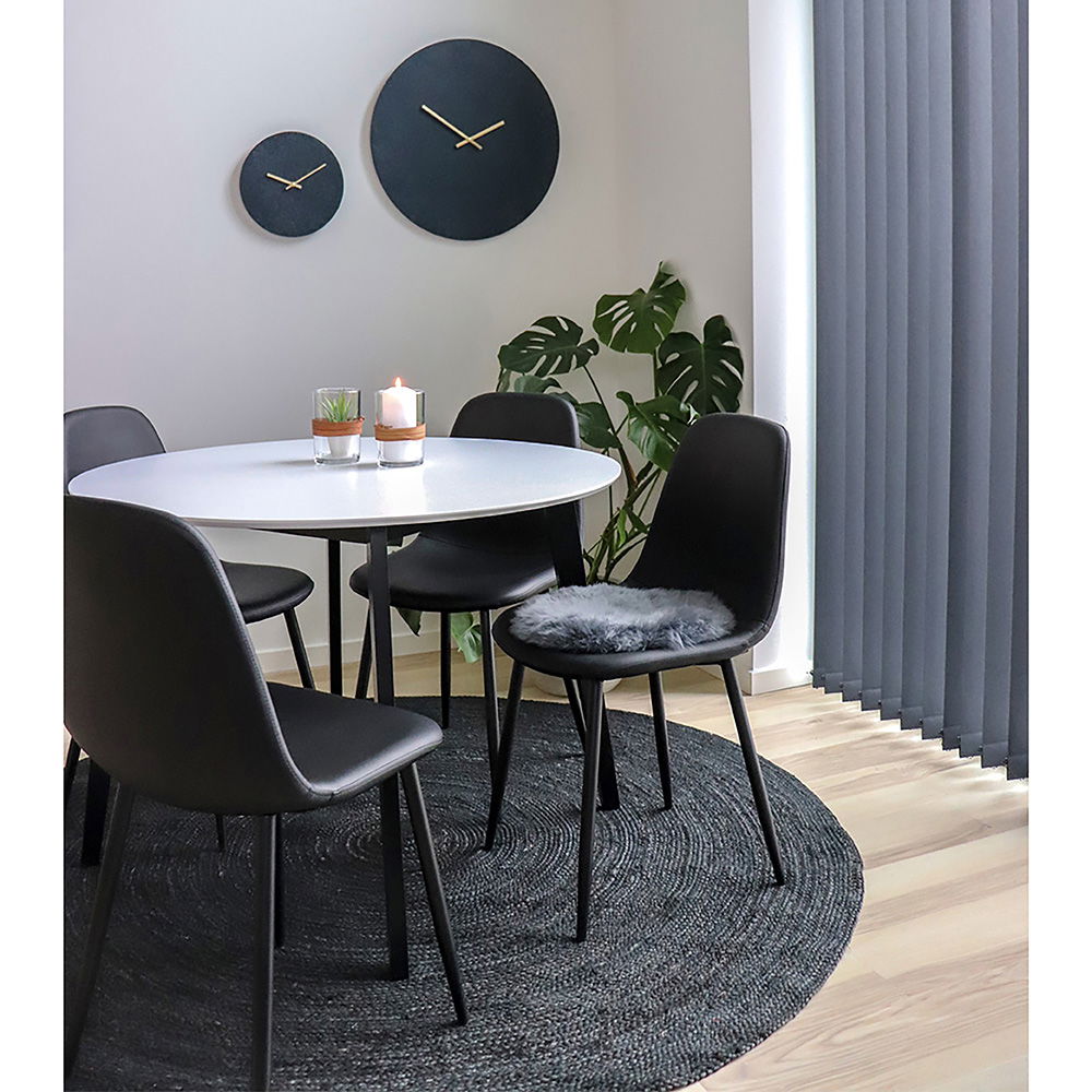 Stockholm eetkamerstoel, PU leder in zwart , set van 2