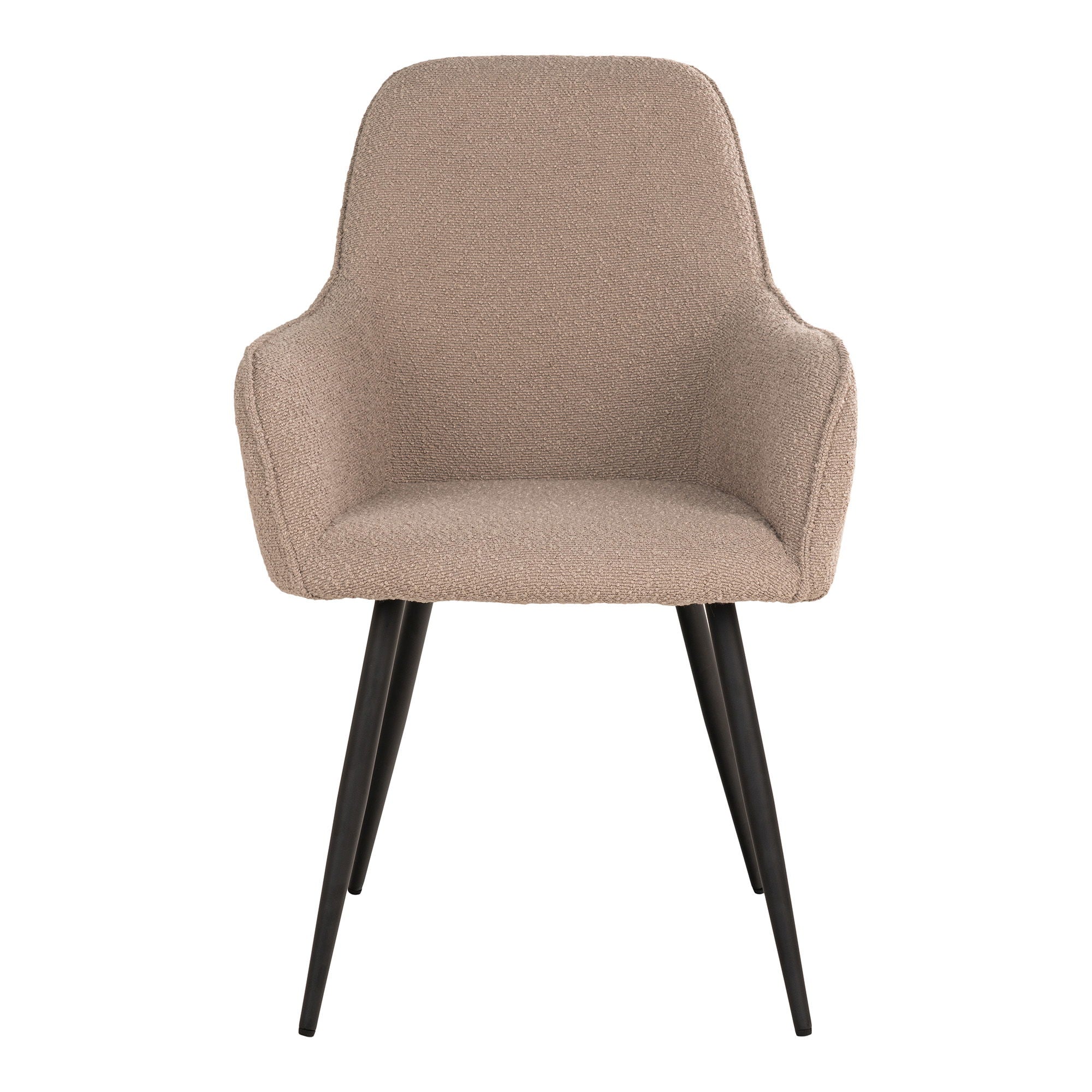 Harboeetkamerstoel in beige bouclé, set van 2