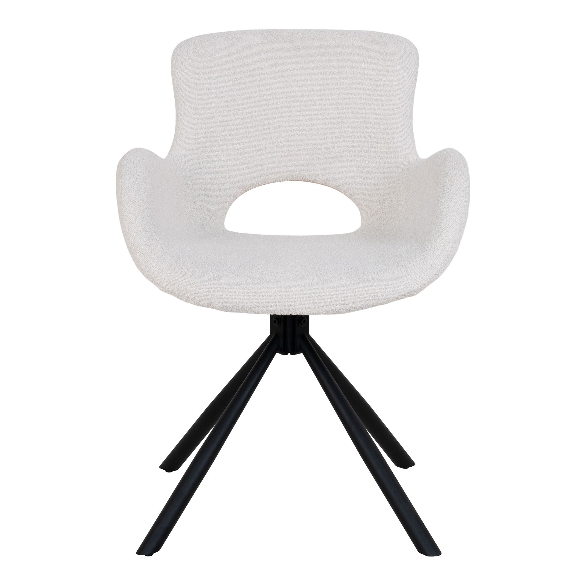 Amorim eetkamerstoel  swivel in off-white bouclé, set van 2