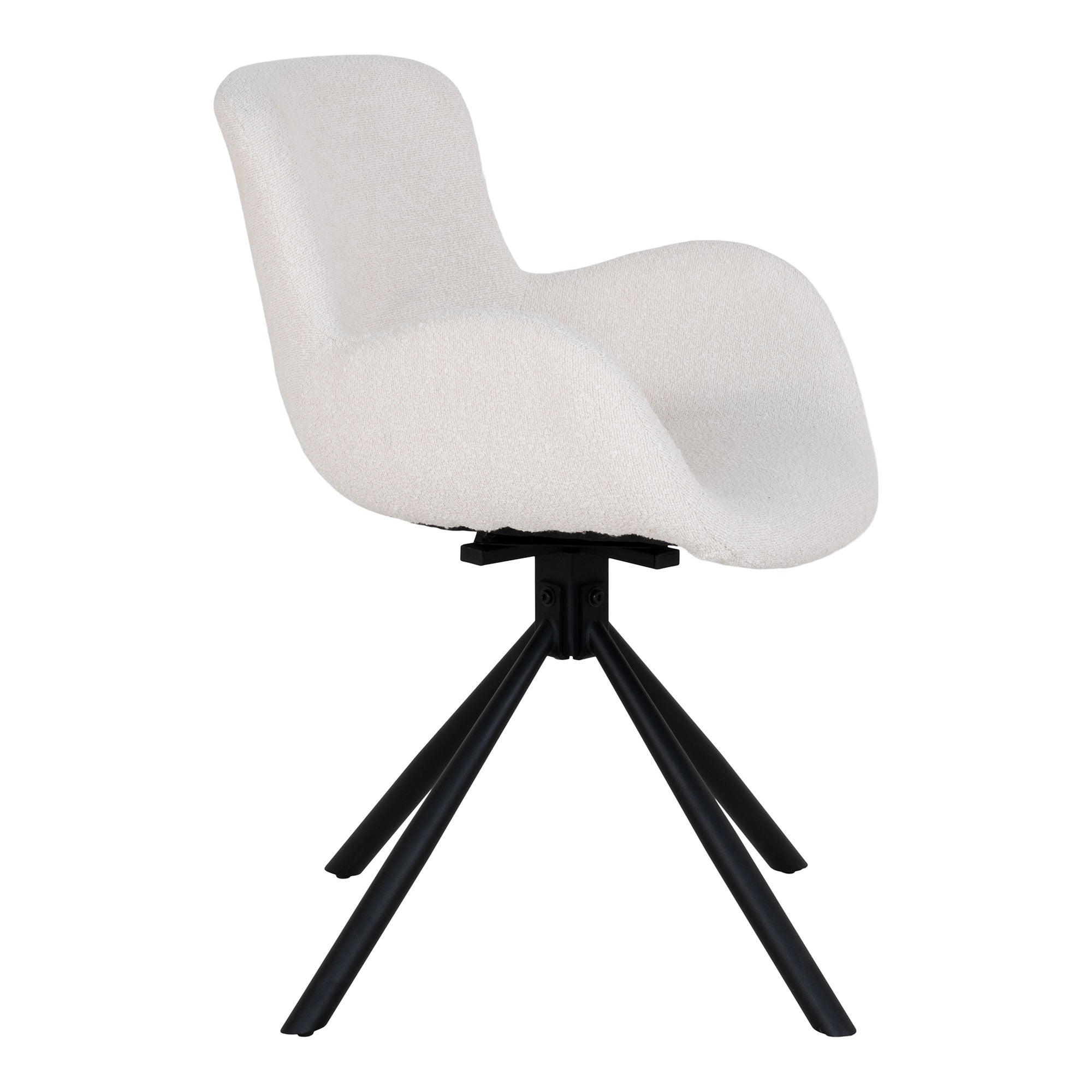 Amorim eetkamerstoel  swivel in off-white bouclé, set van 2
