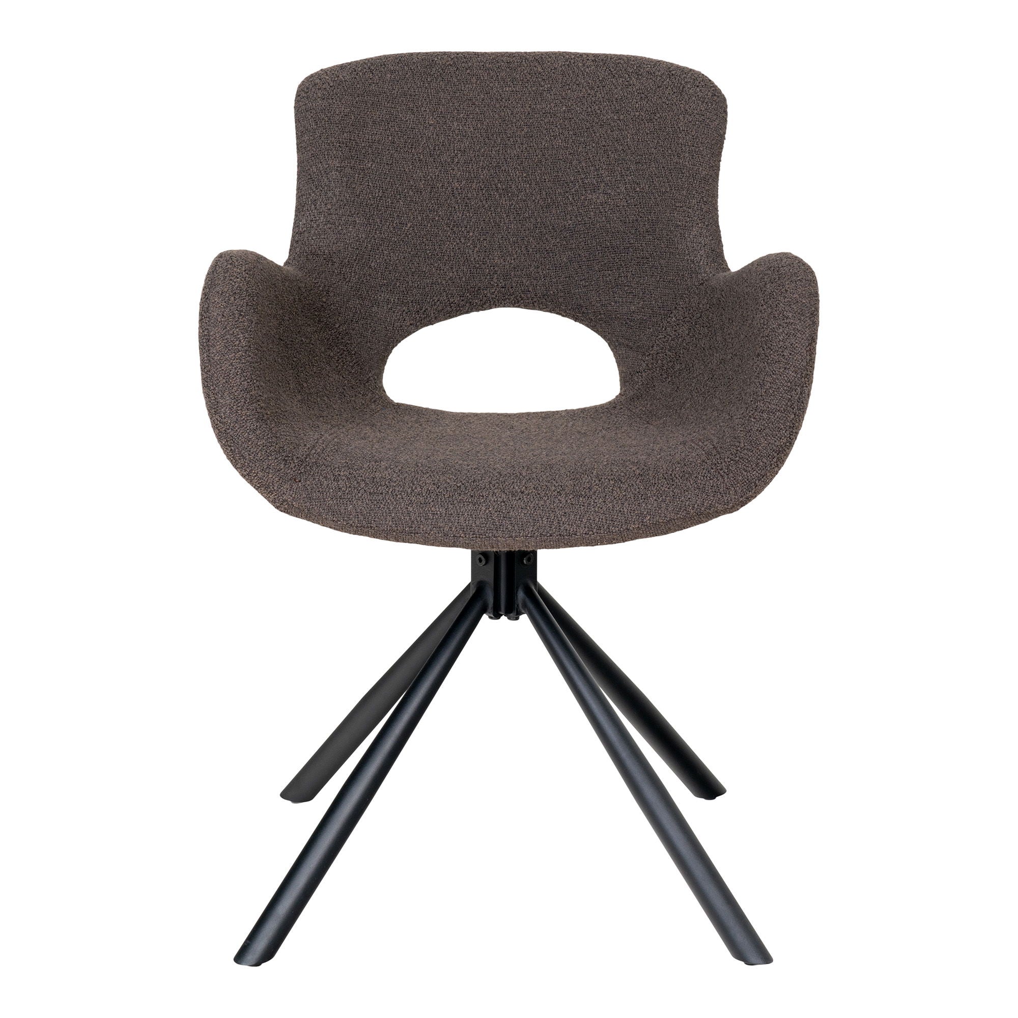 Amorim eetkamerstoel bruin bouclé swivel, set van 2