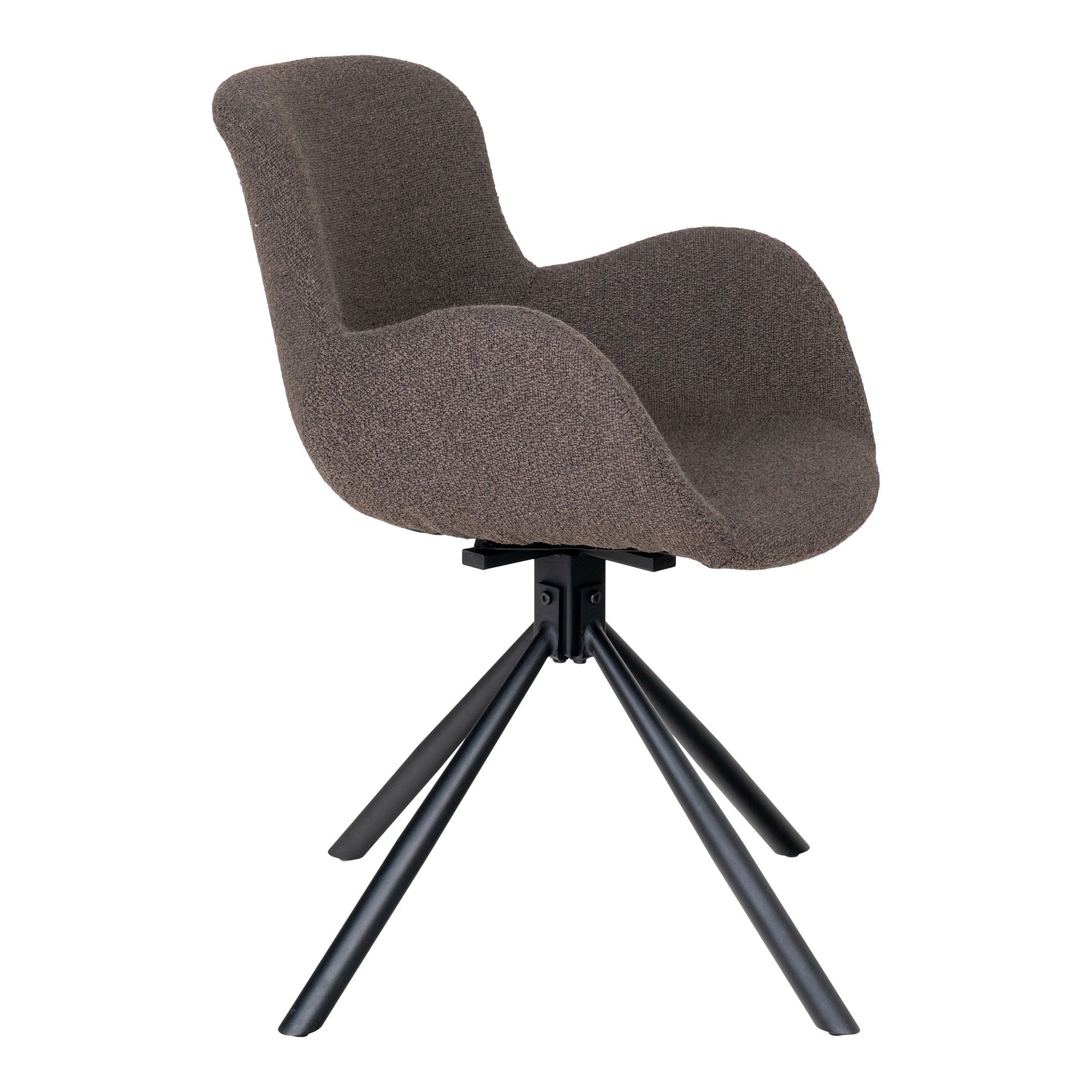 Amorim eetkamerstoel bruin bouclé swivel, set van 2
