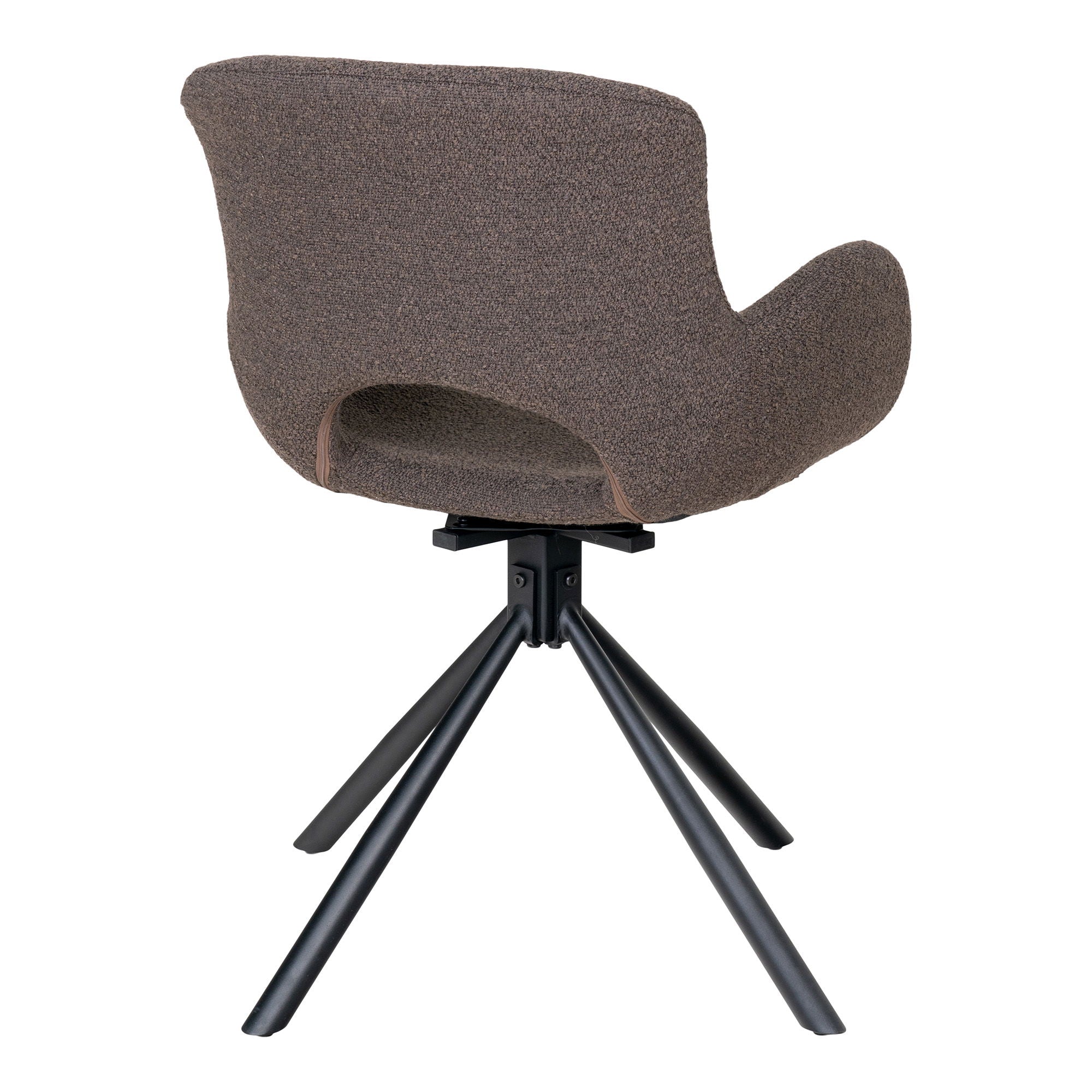 Amorim eetkamerstoel bruin bouclé swivel, set van 2