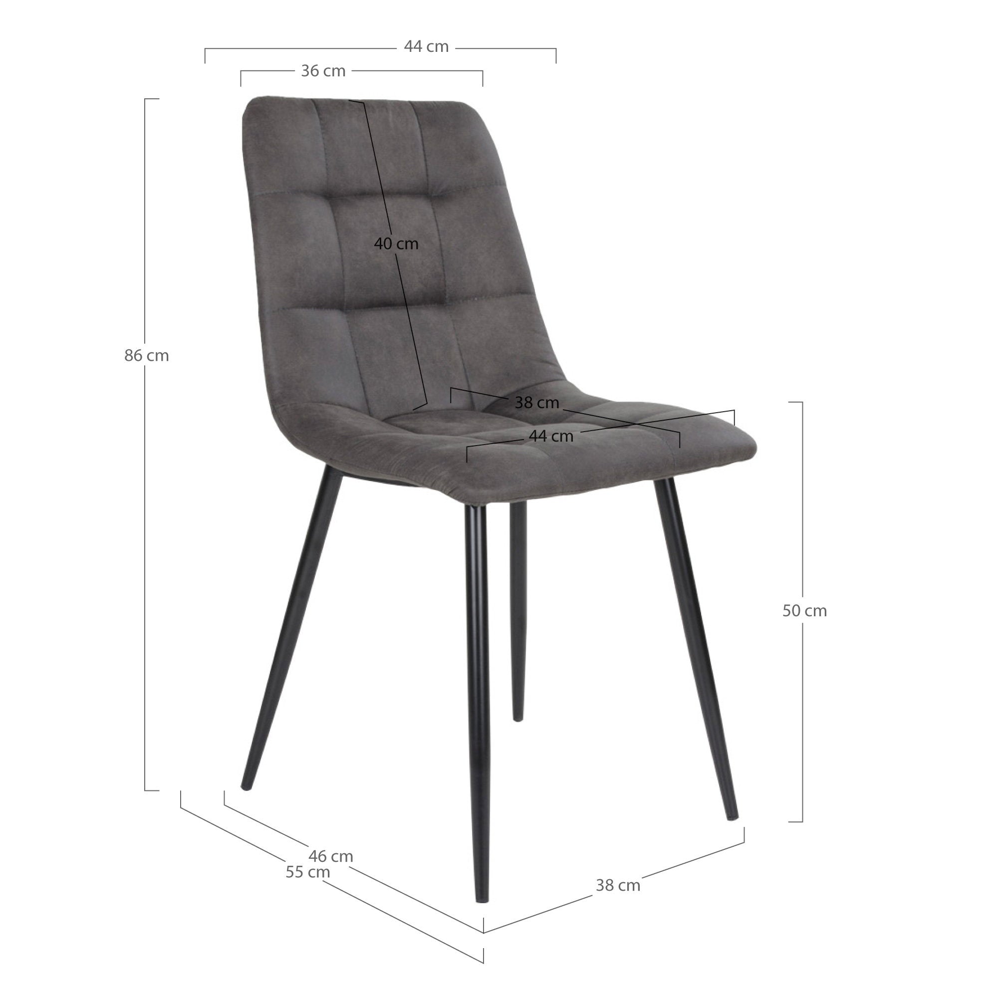 Middelfar microvezel in antraciet, set van 2