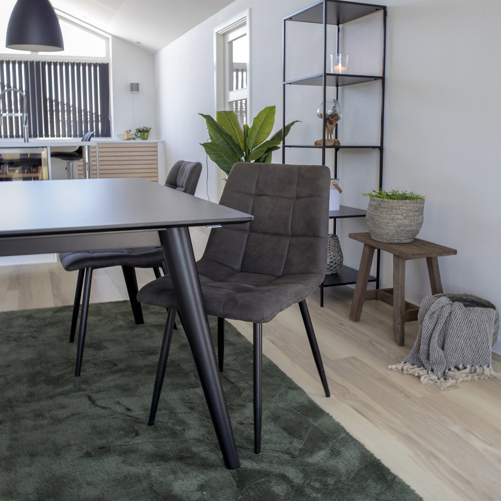 Middelfar microvezel in antraciet, set van 2