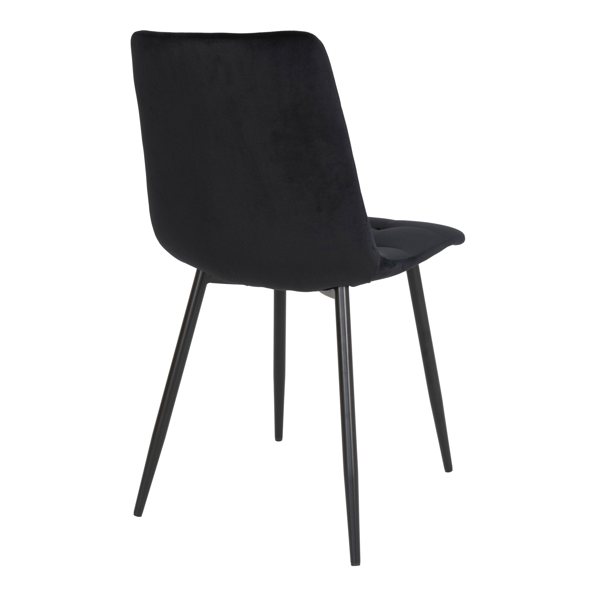 Middelfar eetkamerstoel in zwart velvet, set van 2