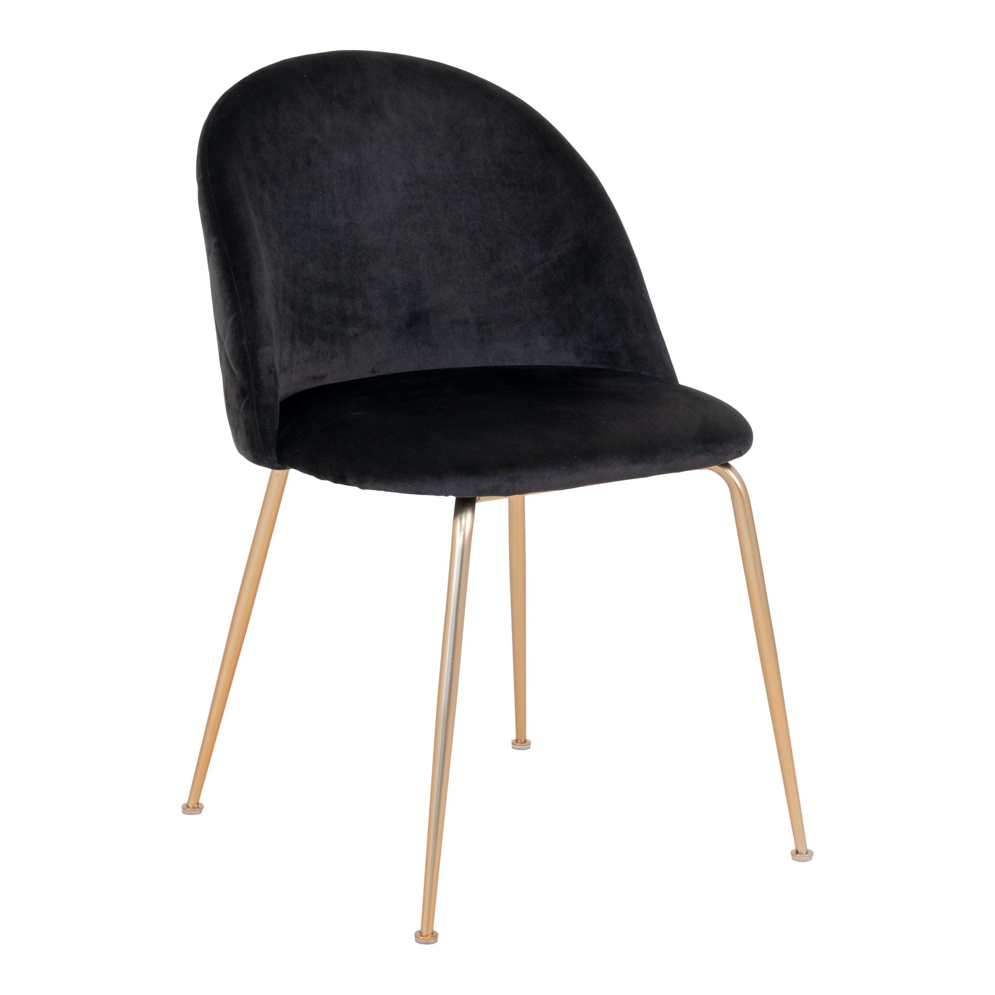 Geneve eetkamerstoel in zwart velvet, set van 2