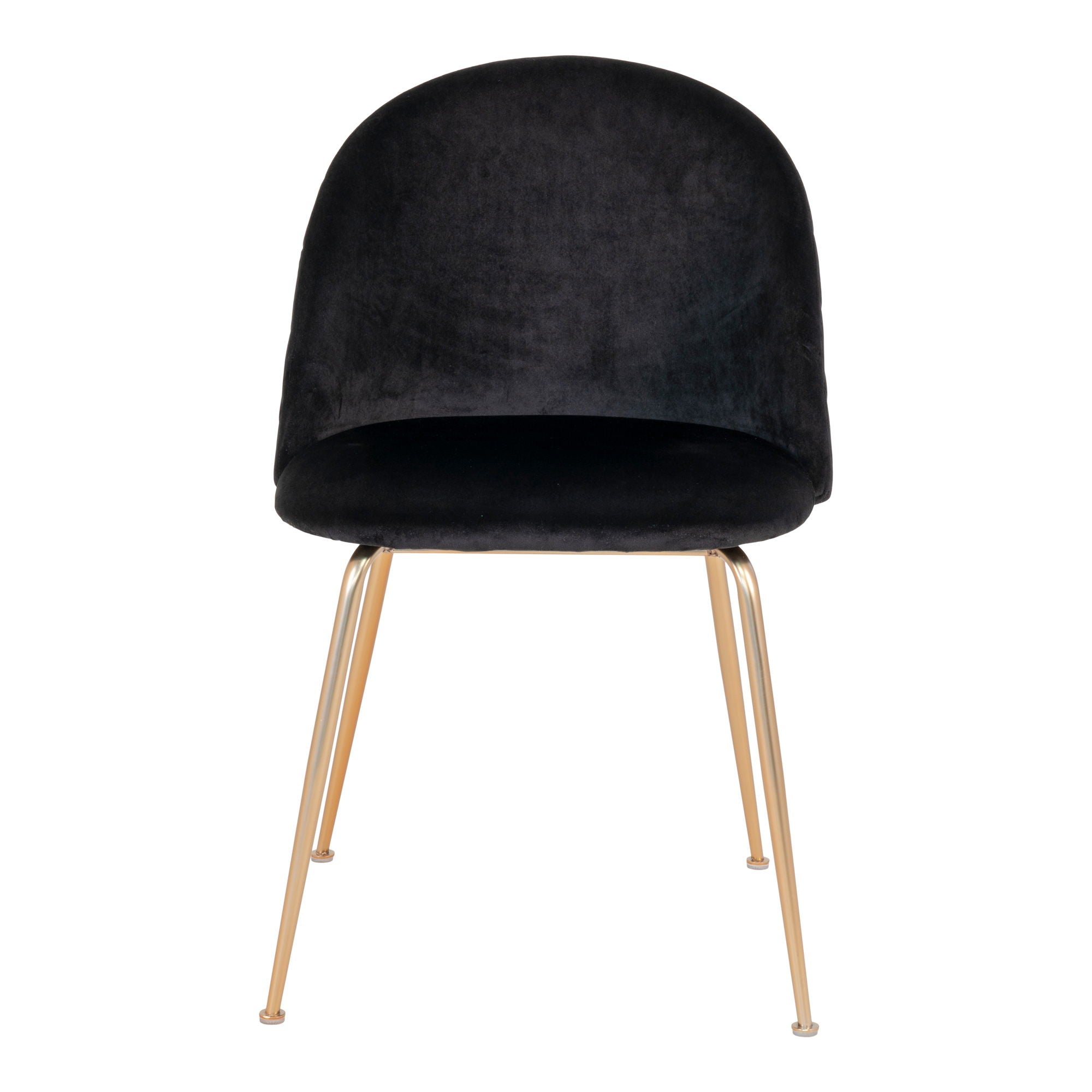Geneve eetkamerstoel in zwart velvet, set van 2