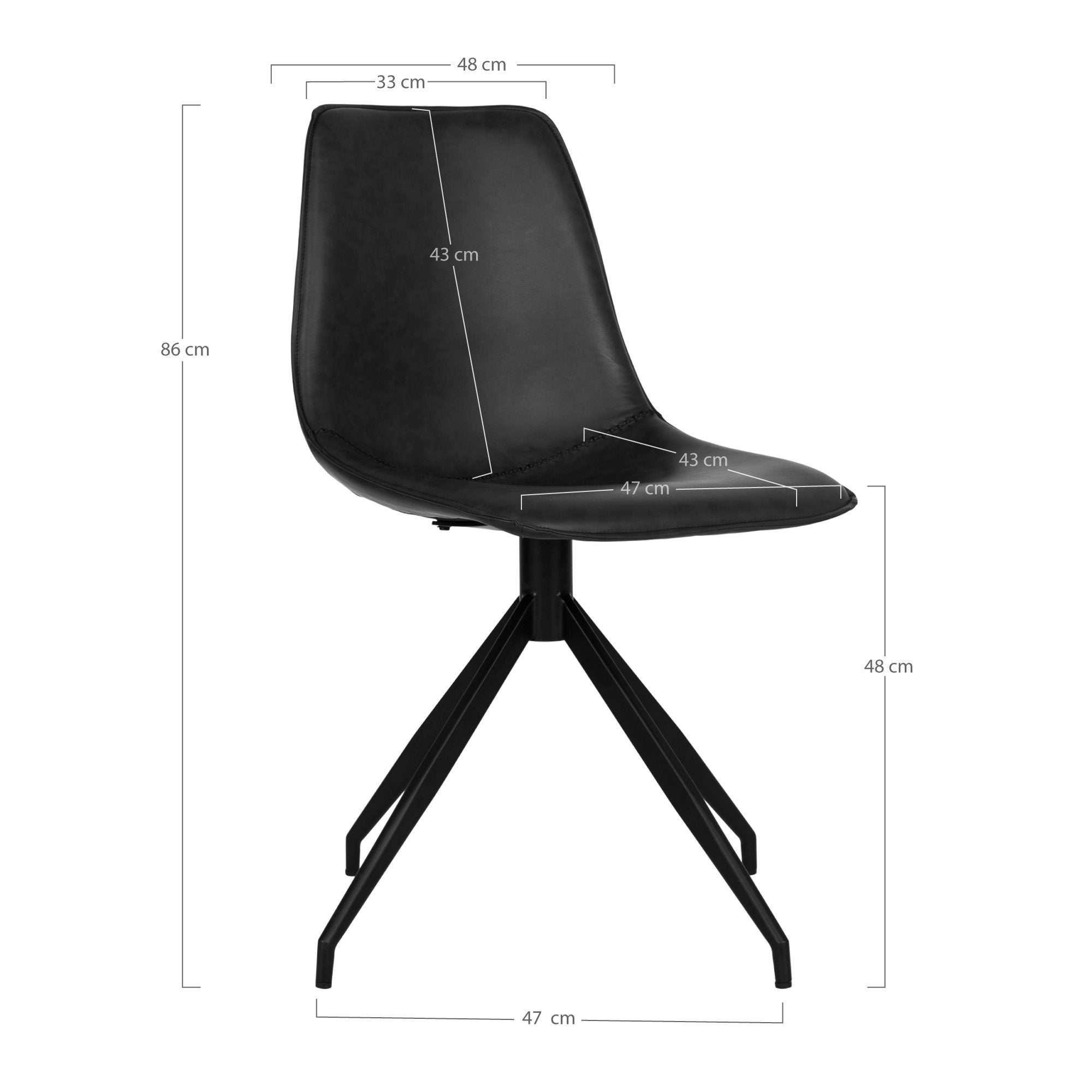 Monaco eetkamerstoel met swivel, set van 2