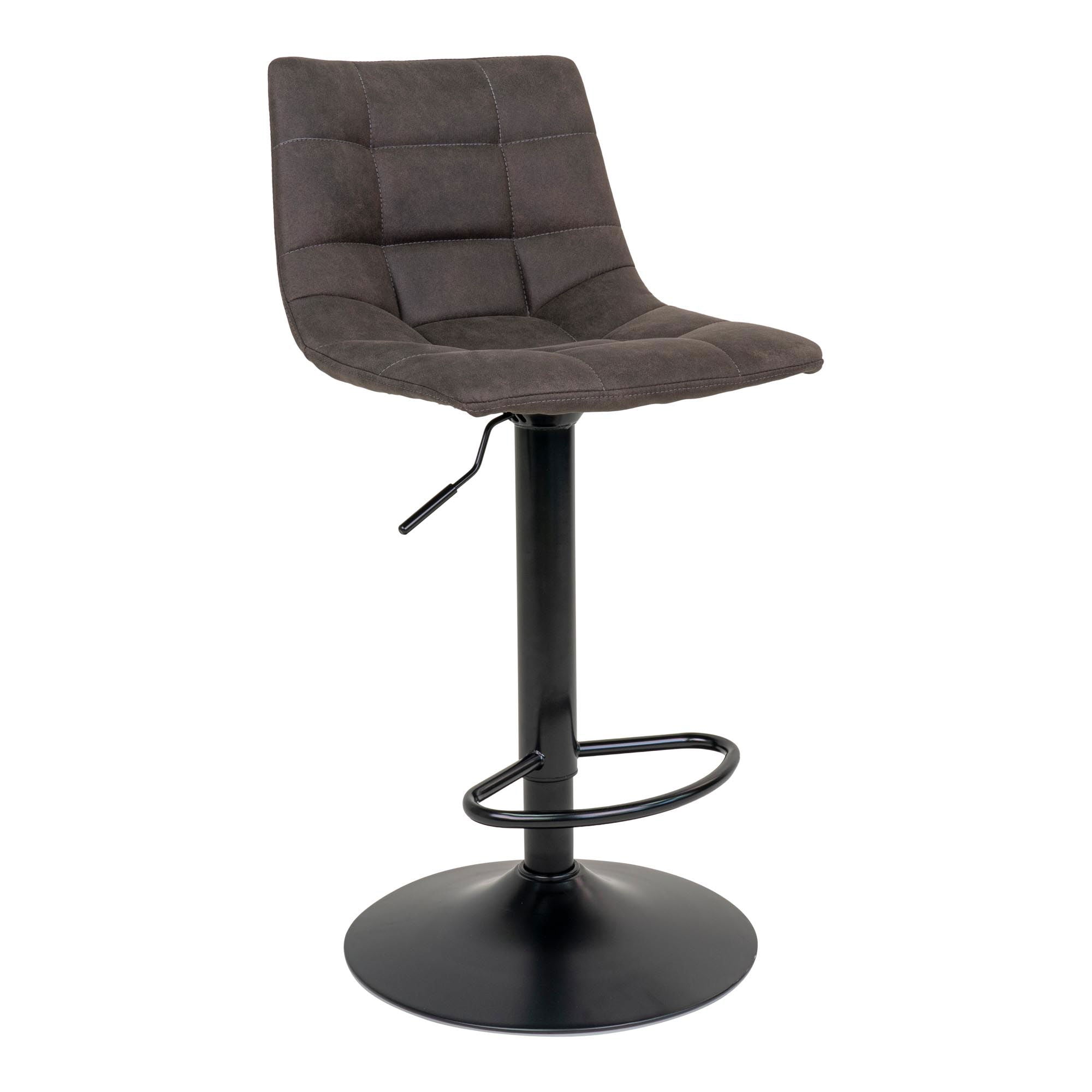 Middelfart barstoel in antraciet microfiber, set van 2