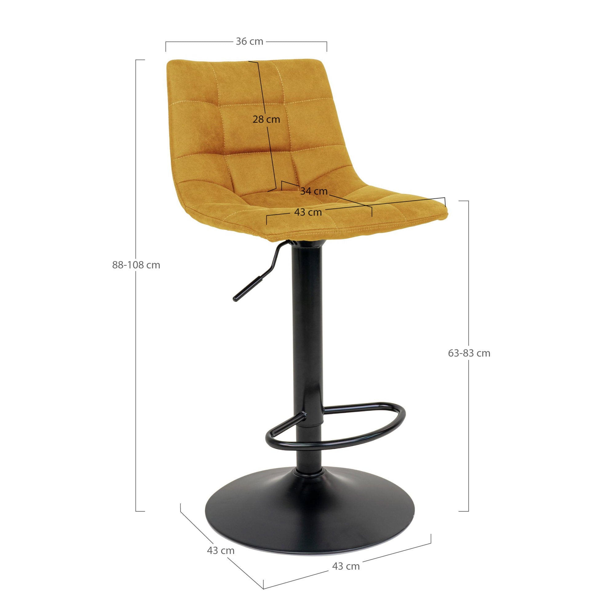 Middelfar Barstoel in velvet, set van 2