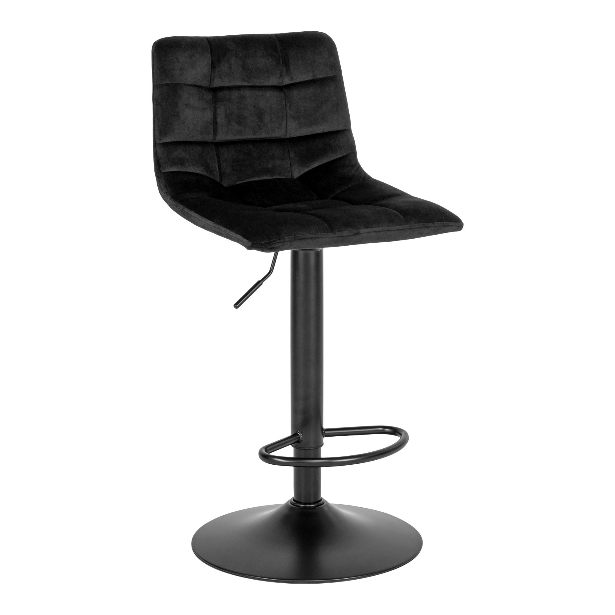 Middelfart barstoel in zwart velvet, set van 2