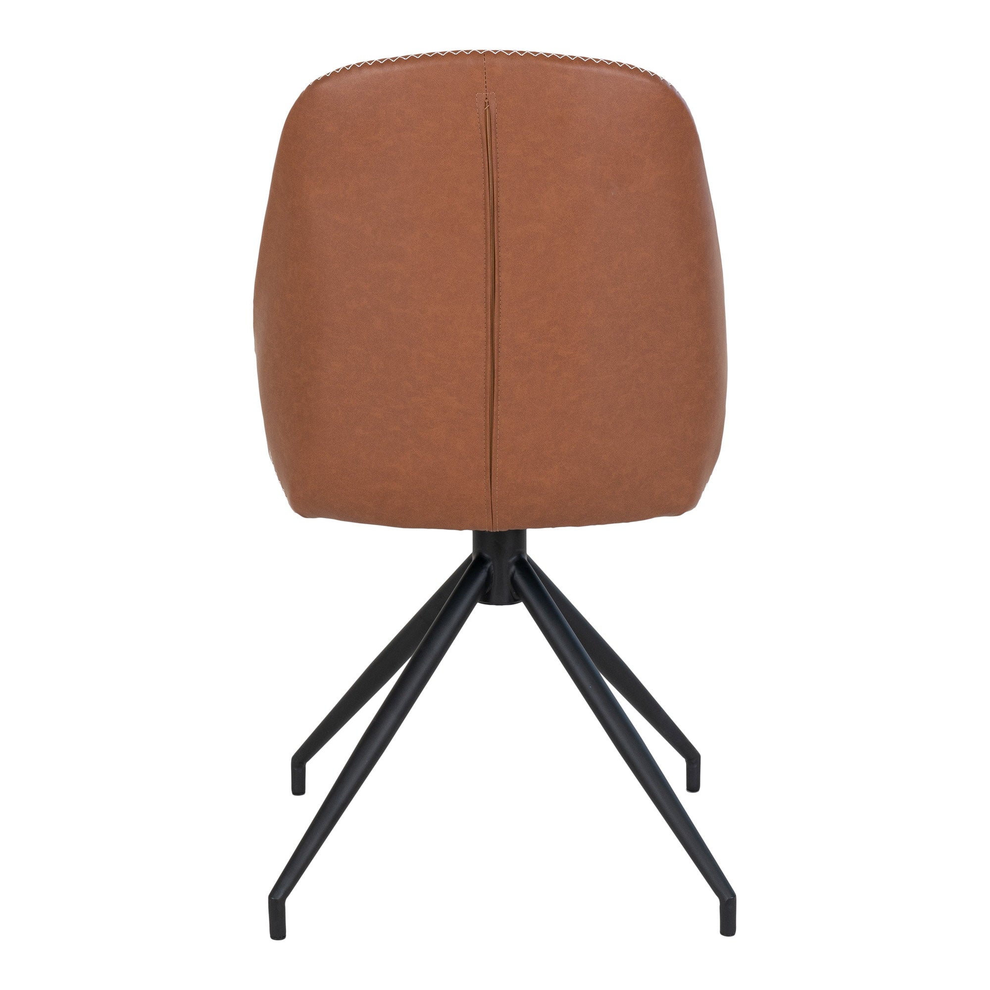 Monte Carlo eetkamerstoel in PU with Swivel, vintage brown with black legs (set of 2)