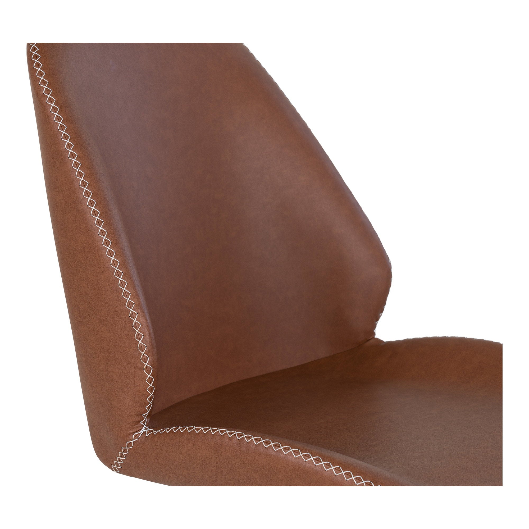 Monte Carlo eetkamerstoel in PU with Swivel, vintage brown with black legs (set of 2)