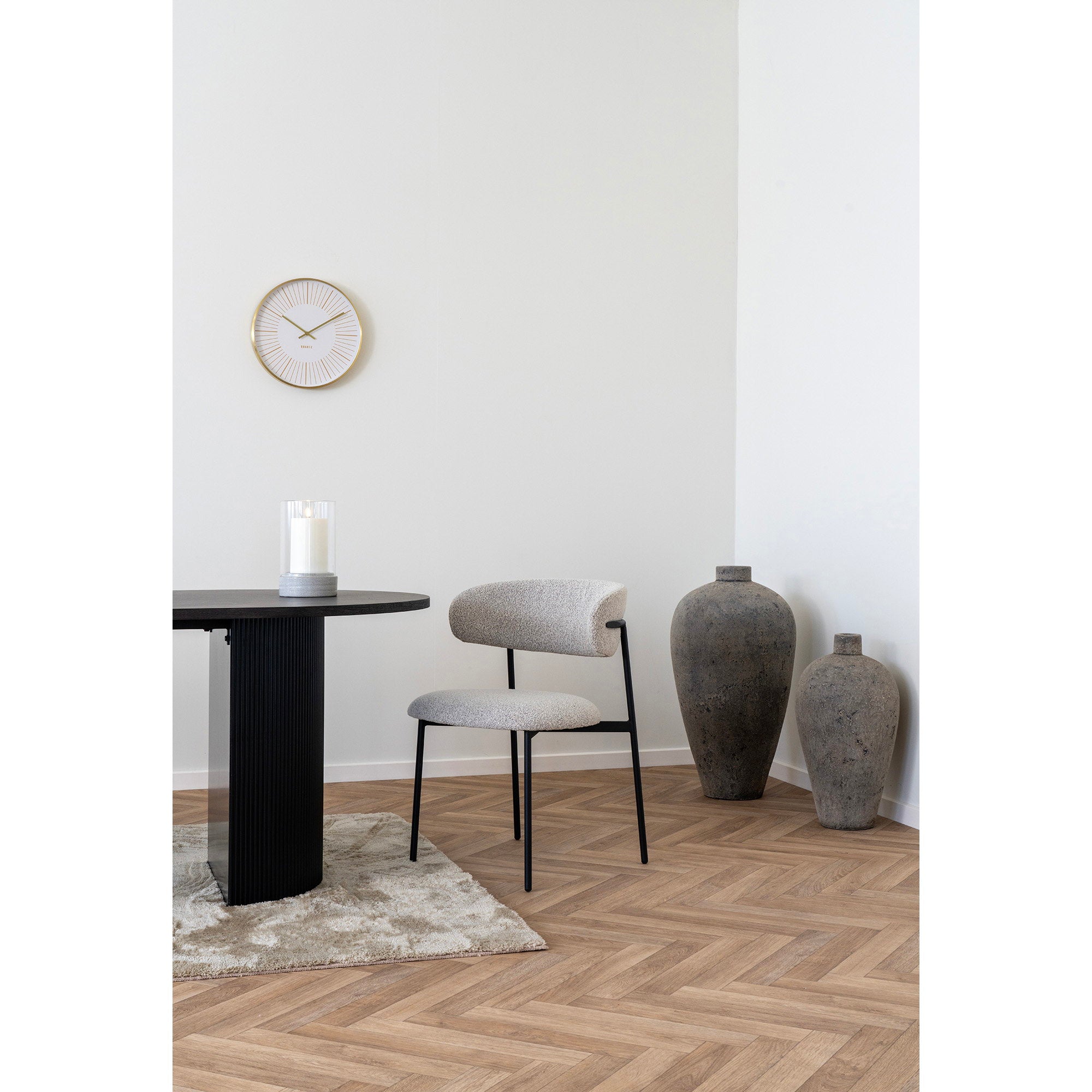 Mira eetkamerstoel in bouclé, set van 2