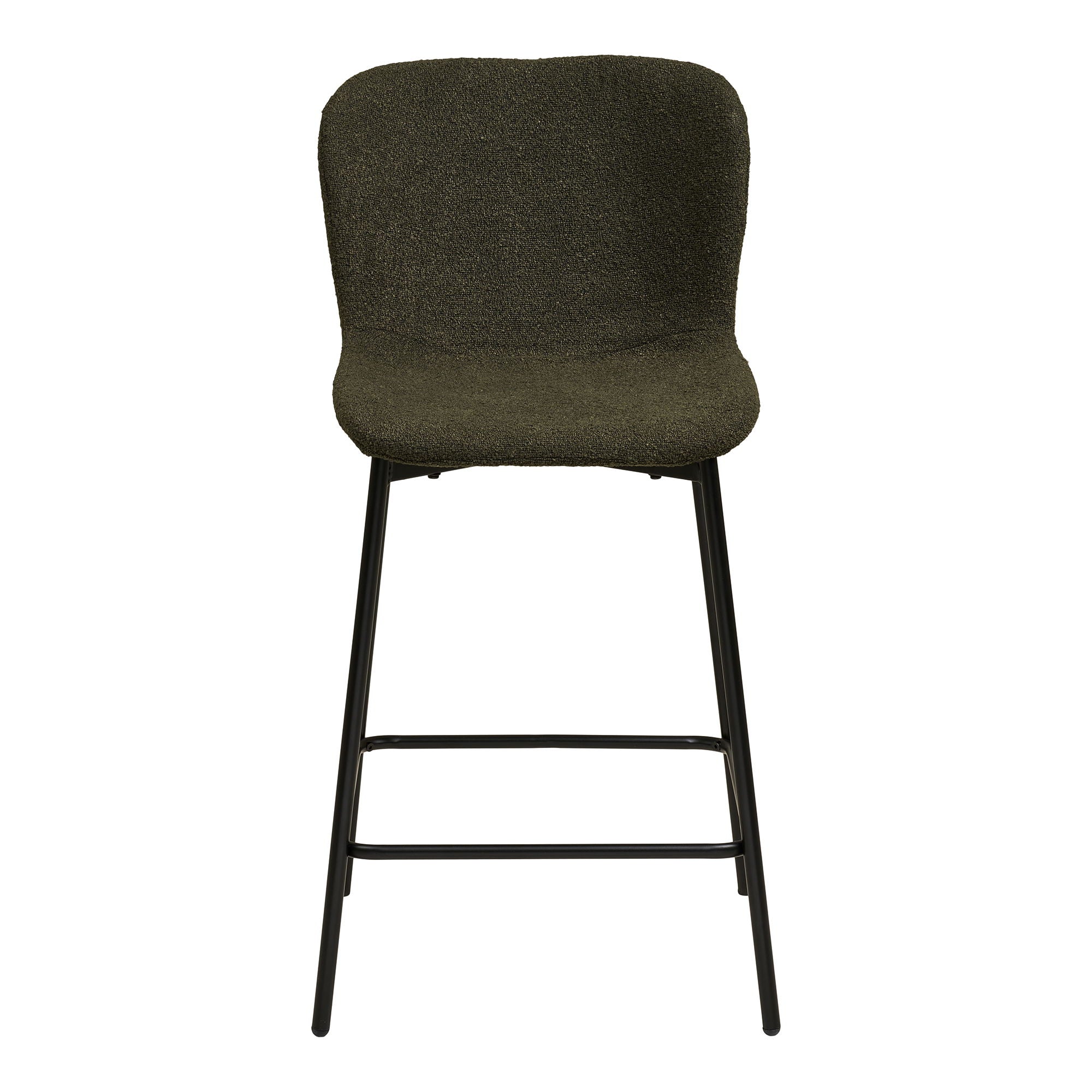 Maceda barstoel  in groen bouclé, set van 2