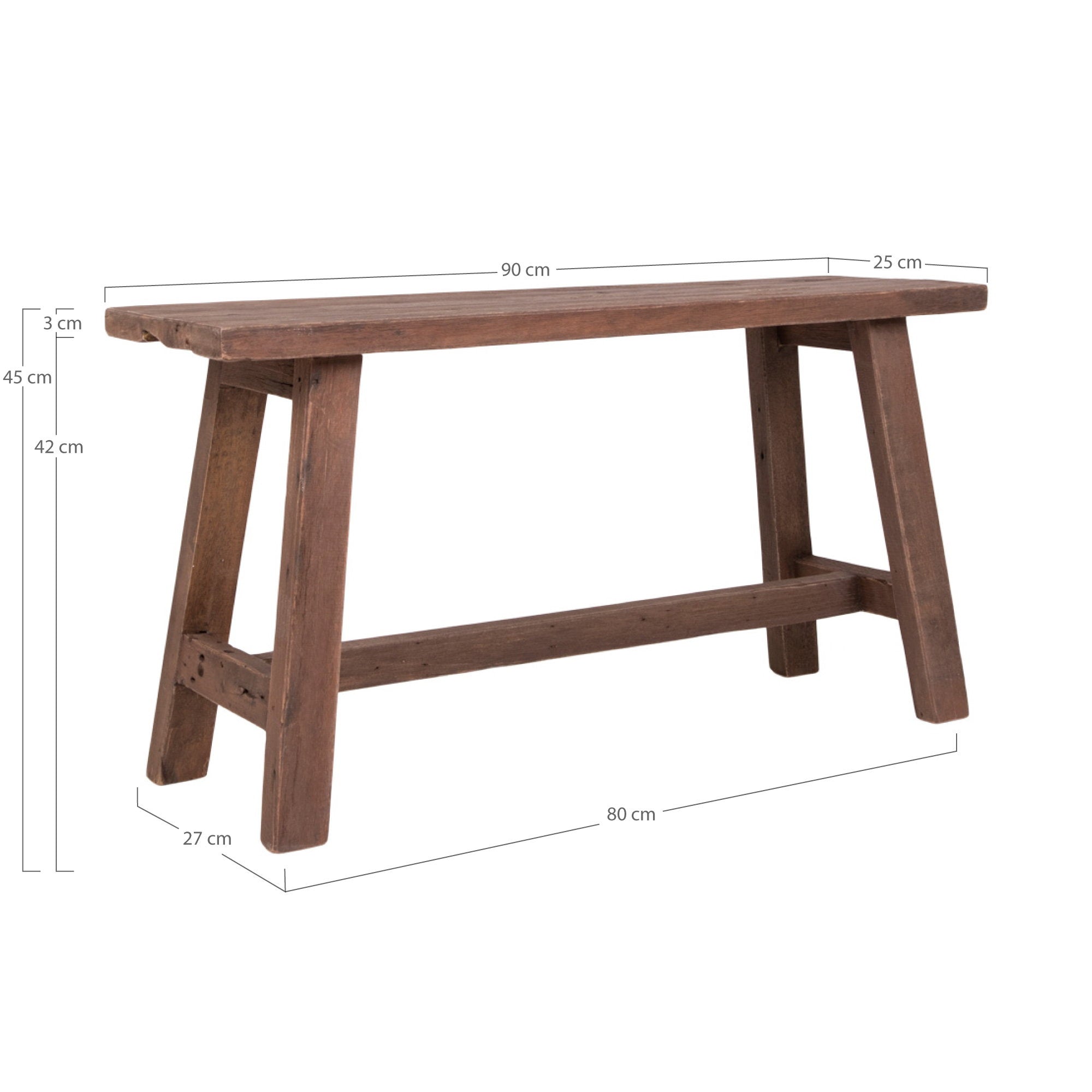 Barcelona bankje, teak, natural