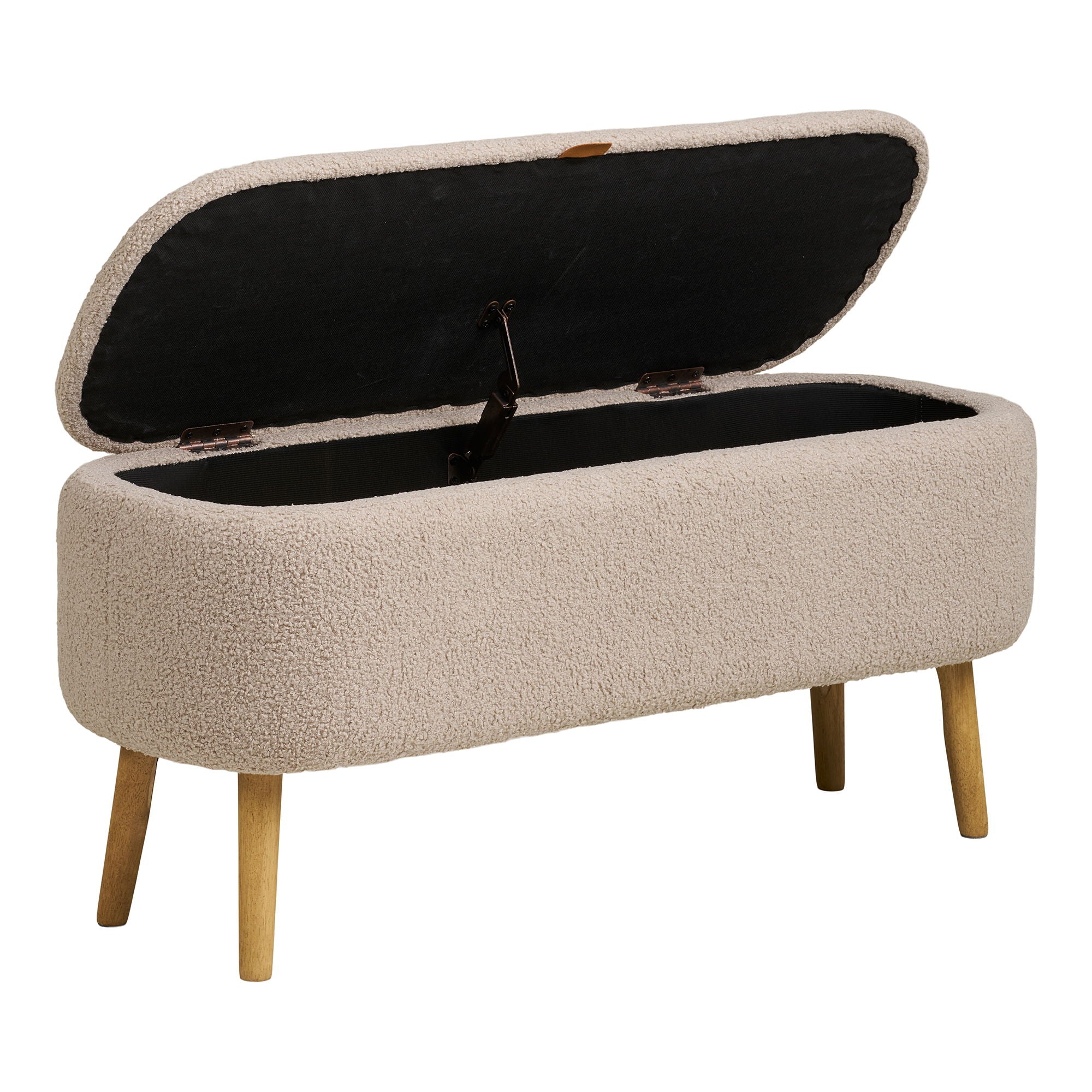 Harlow opbergbankje in bouclé 95x37x45 cm