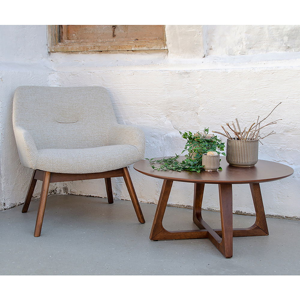 Hellerup salontafel, walnut veneer ø75x36 cm