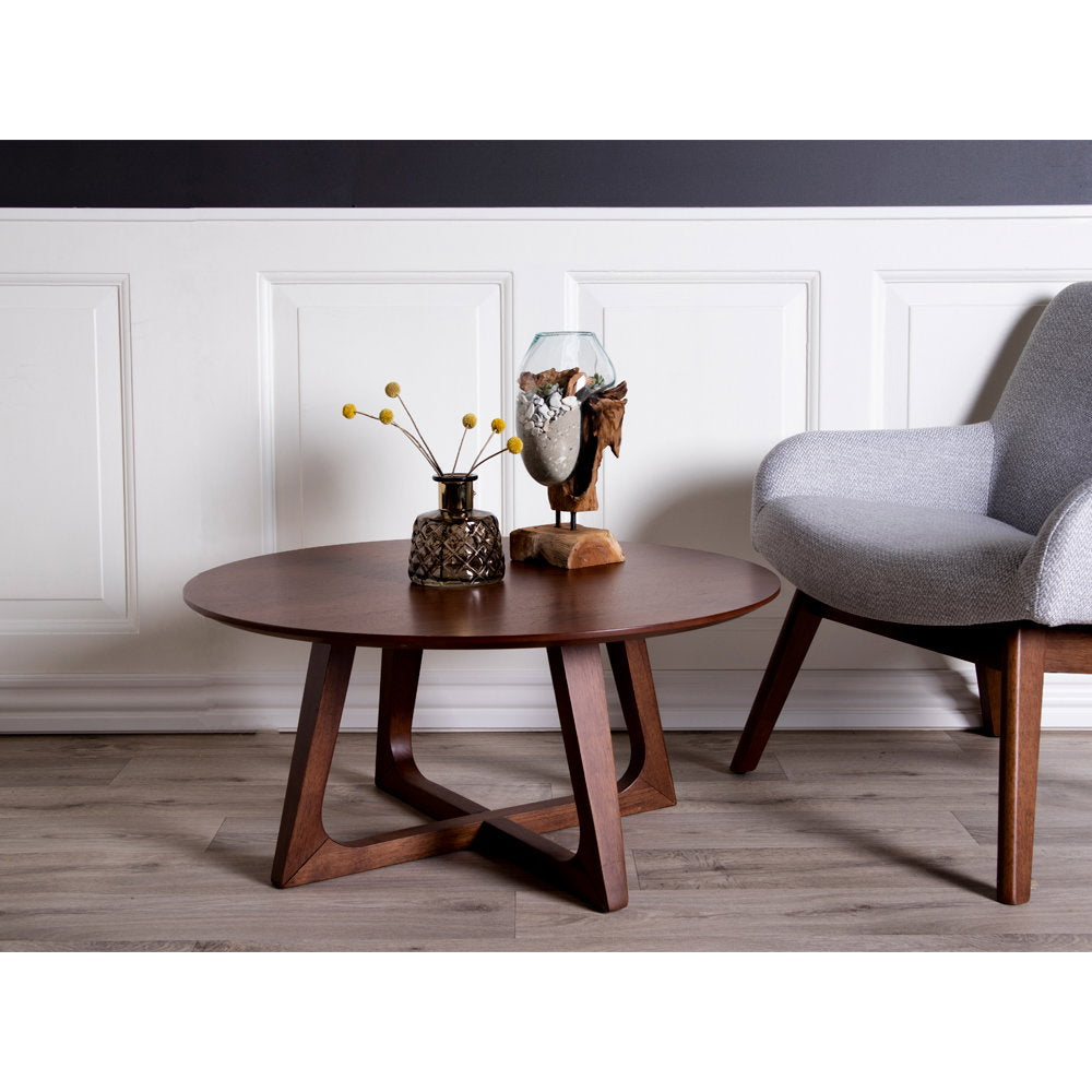 Hellerup salontafel, walnut veneer ø75x36 cm