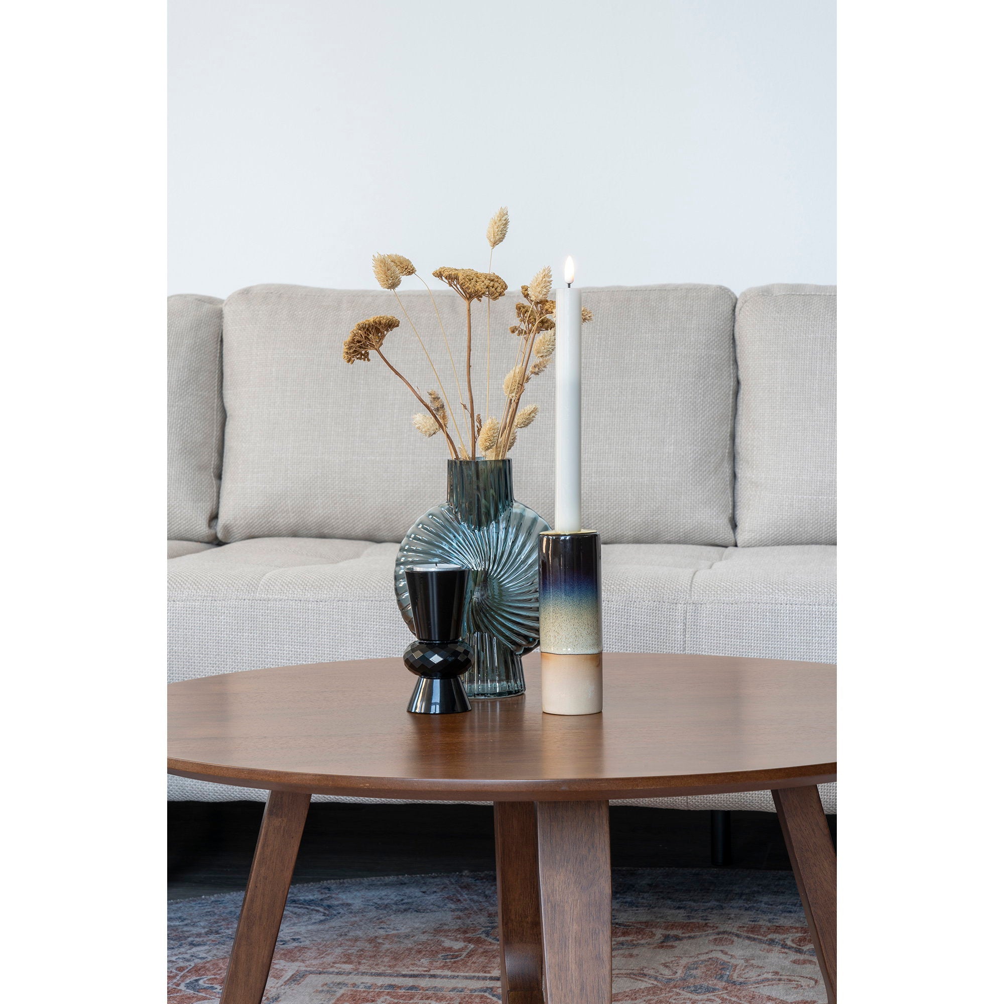 Hellerup salontafel, walnut veneer ø75x36 cm