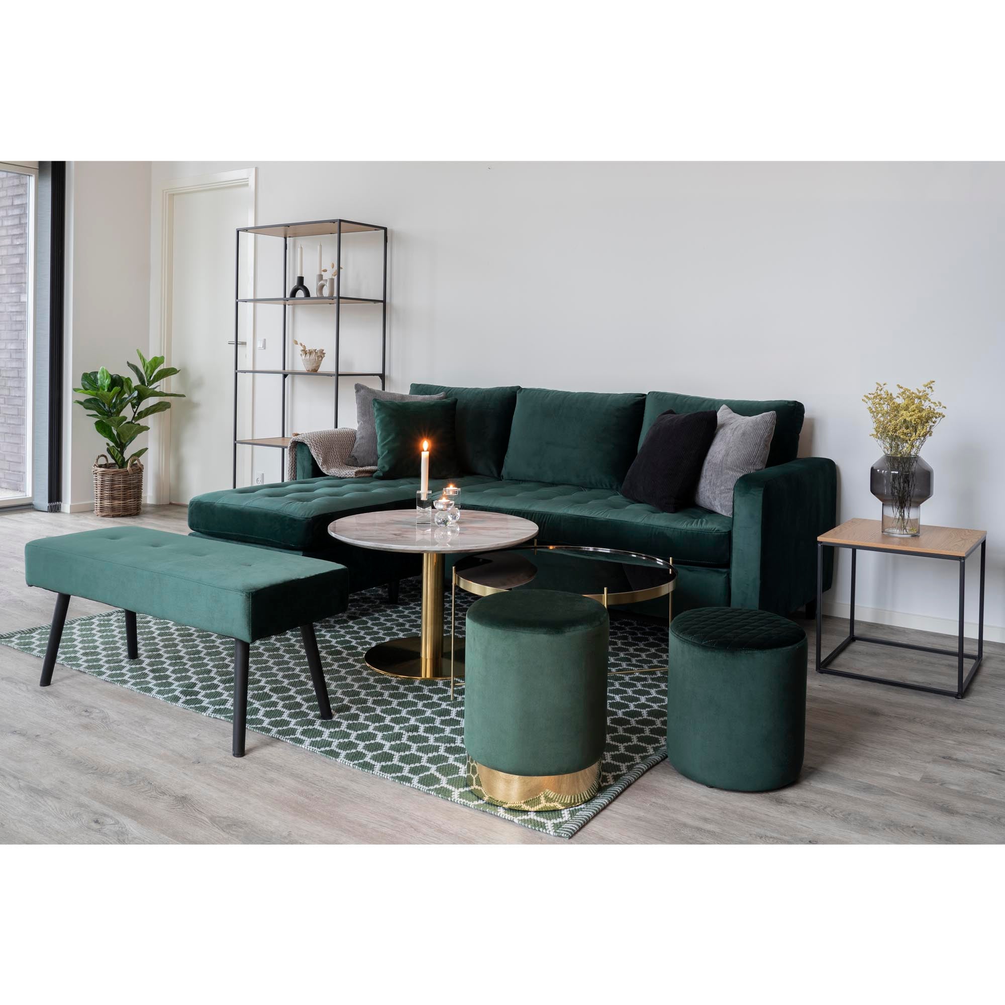 Bolzano salontafel in marmerlook, ø70x45 cm