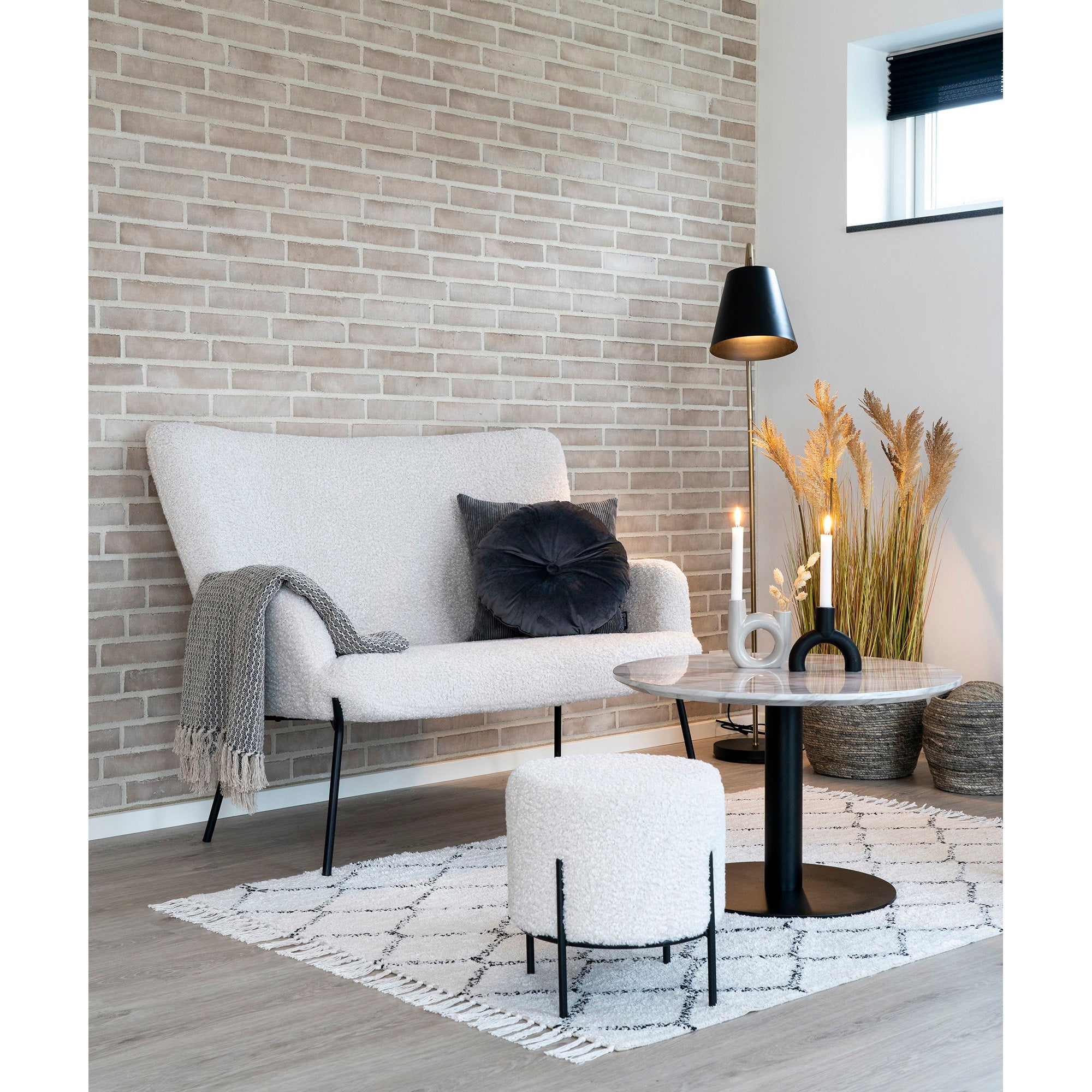 Bolzano salontafel met marmerlook, ø70x45 cm