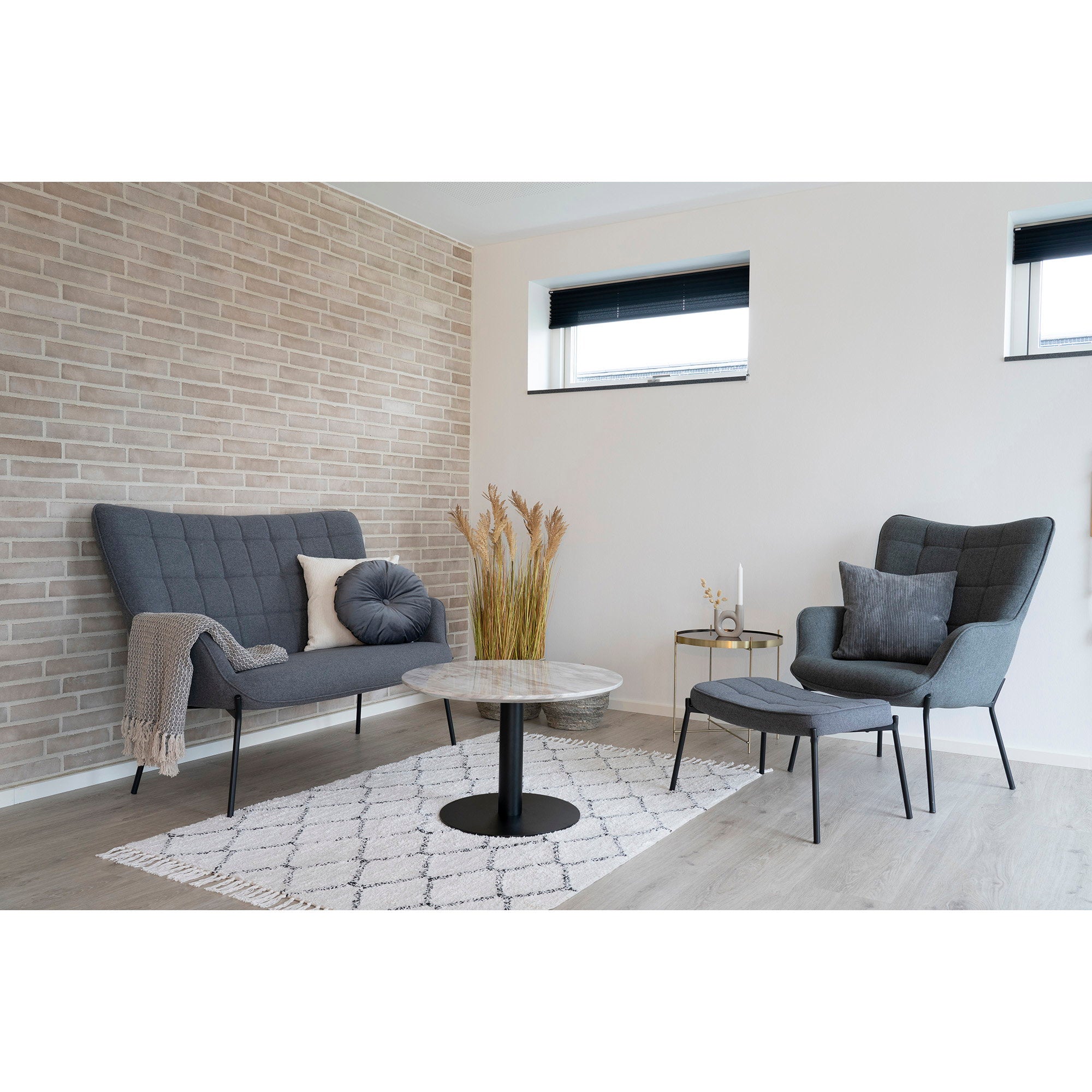 Bolzano salontafel met marmerlook, ø70x45 cm