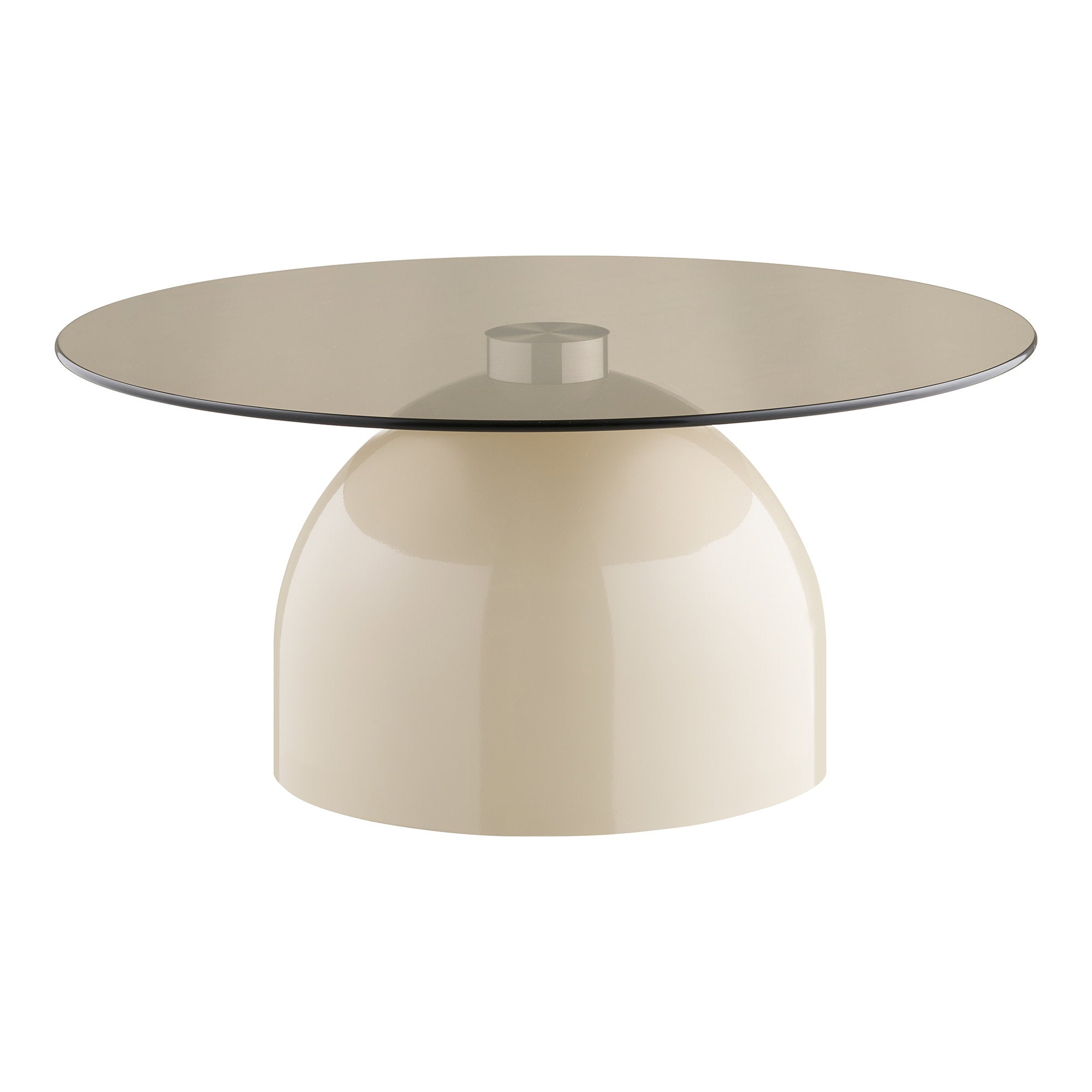 Ravello salontafel, tempered glas/metal, grijs/beige  ø70x33 cm