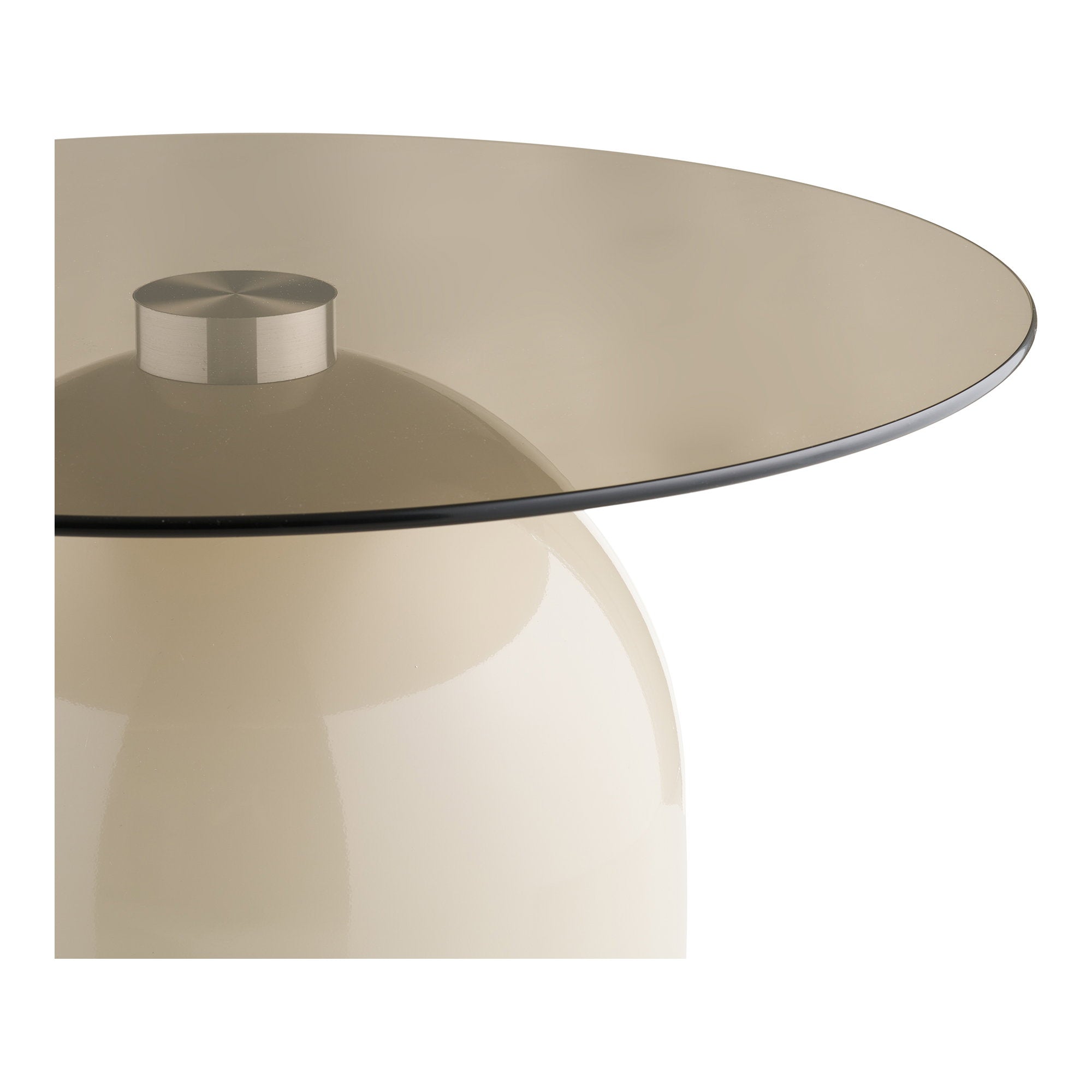 Ravello salontafel, tempered glas/metal, grijs/beige  ø70x33 cm