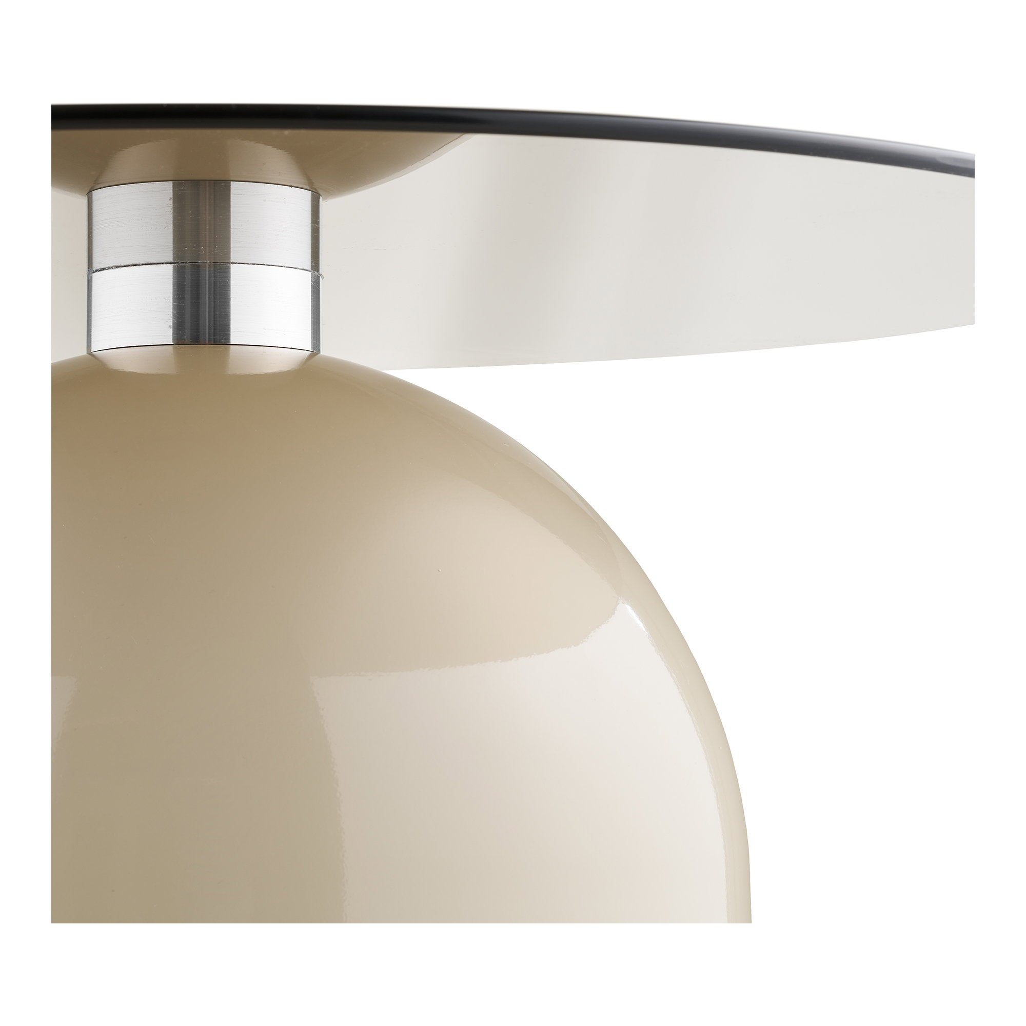 Ravello salontafel, tempered glas/metal, grijs/beige  ø70x33 cm