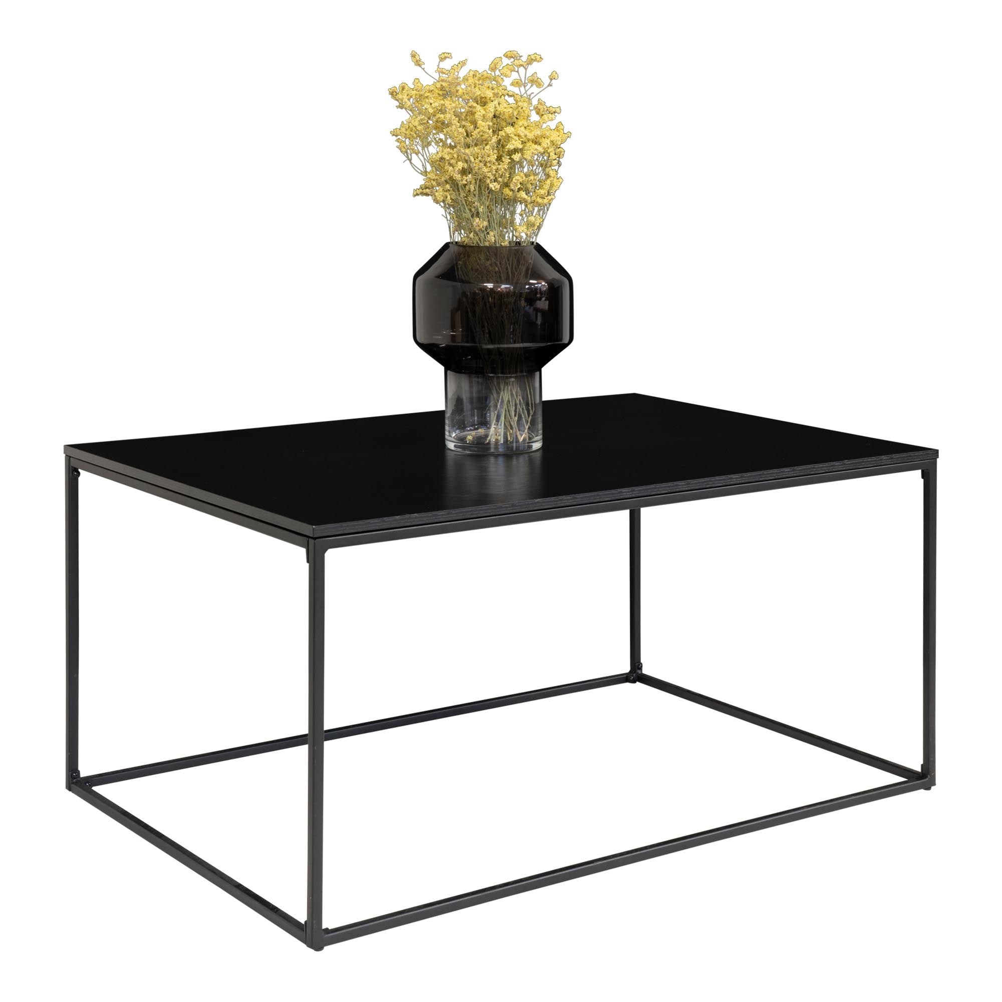 Vita salontafel met zwarte frame, 60x90x45 cm