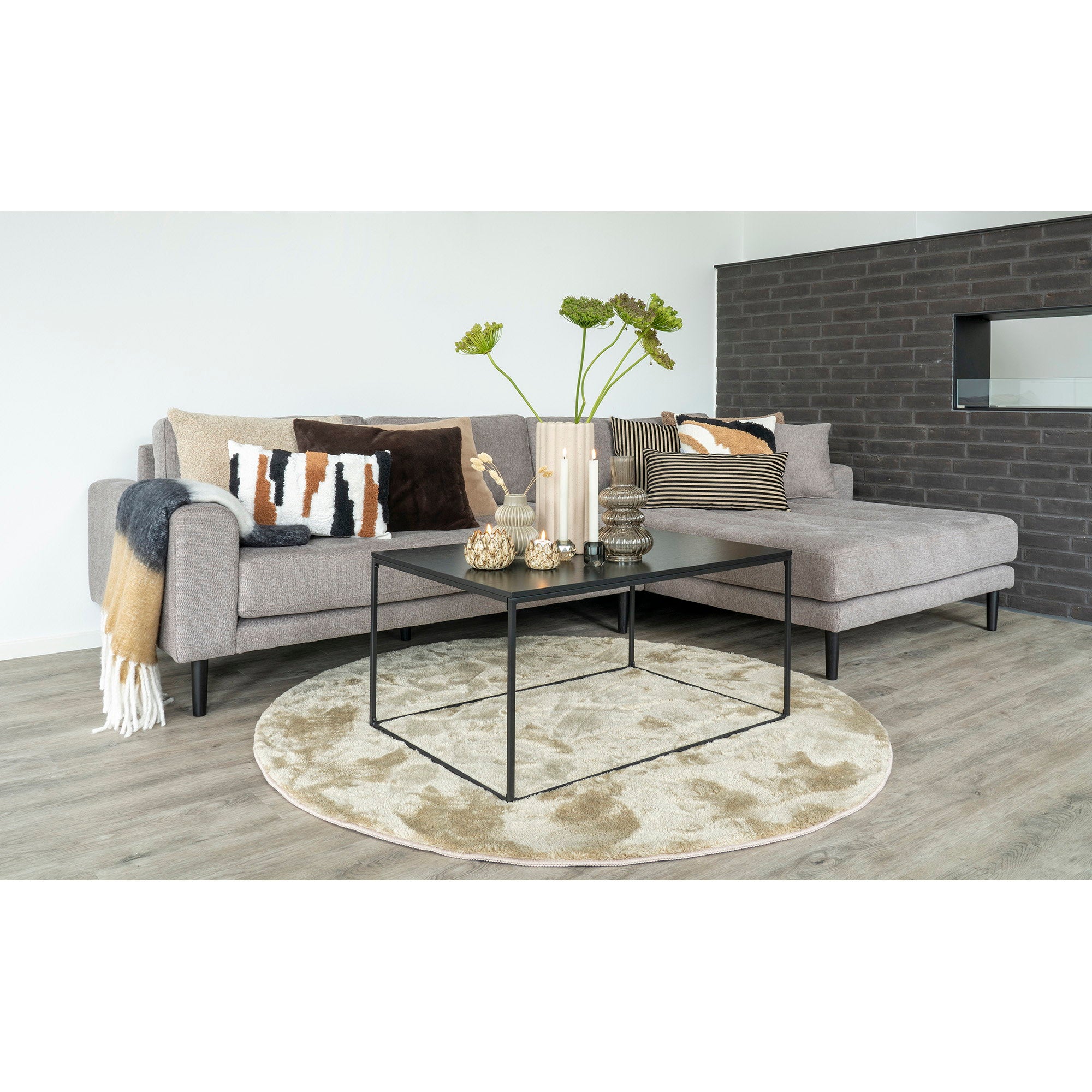 Vita salontafel met zwarte frame, 60x90x45 cm