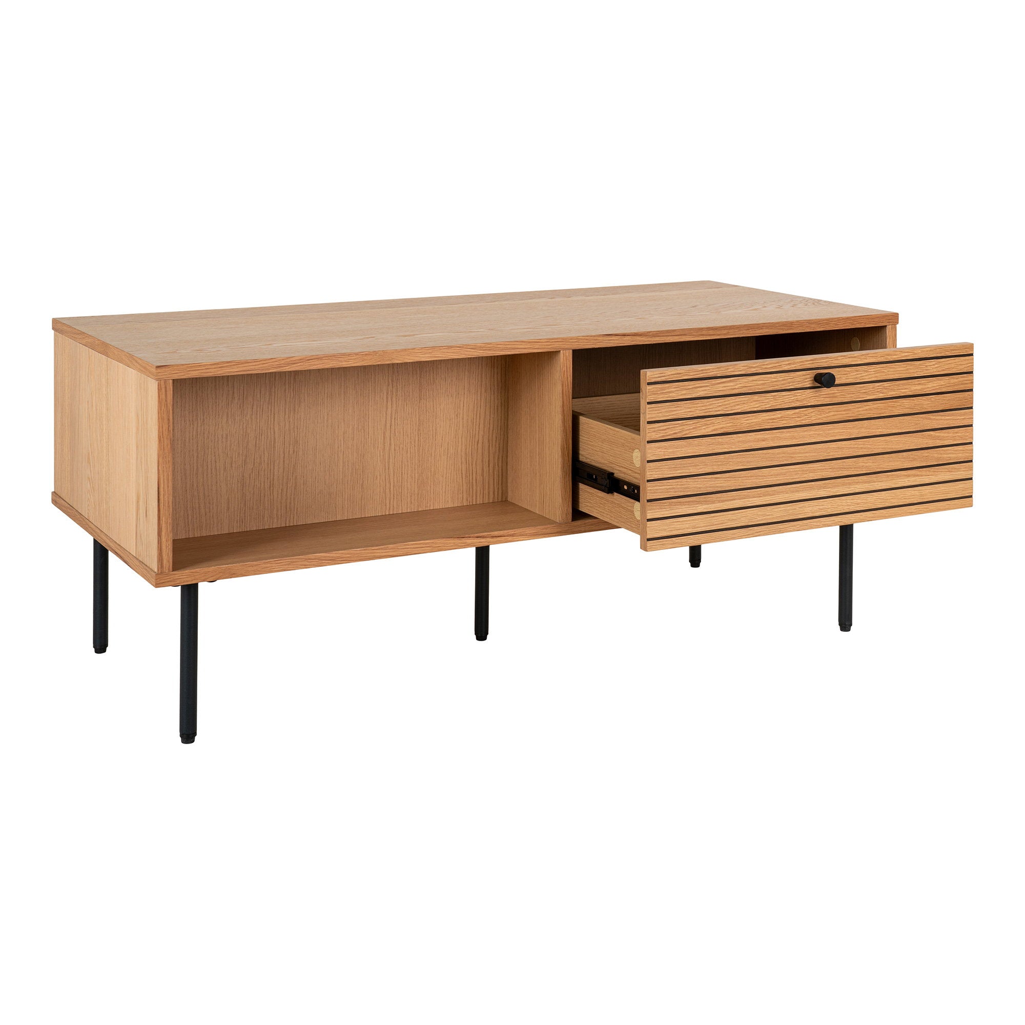 Kyoto salontafel met lades in oak veneer, 50x100x45 cm