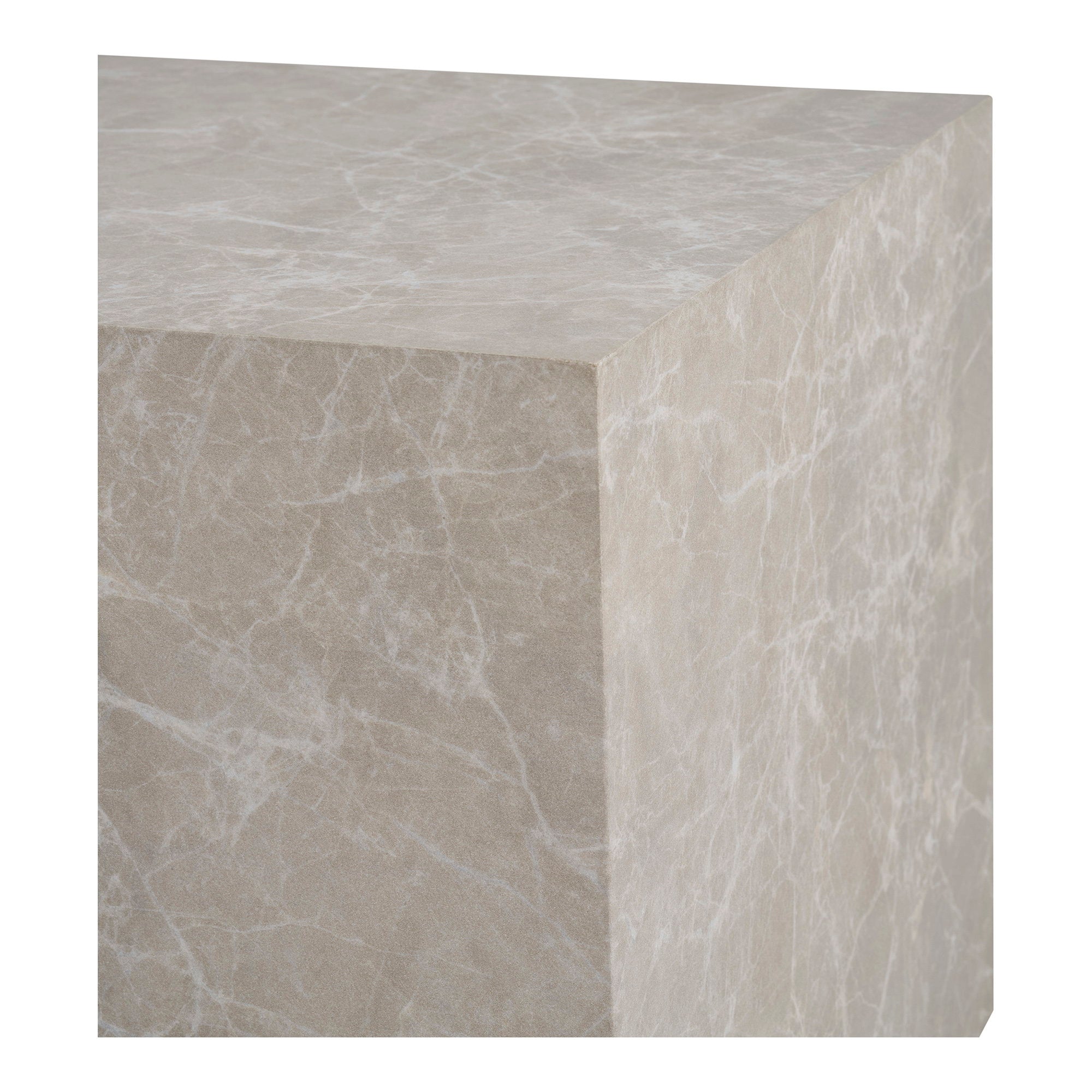 Prague salontafel, marble look, beige set of 2