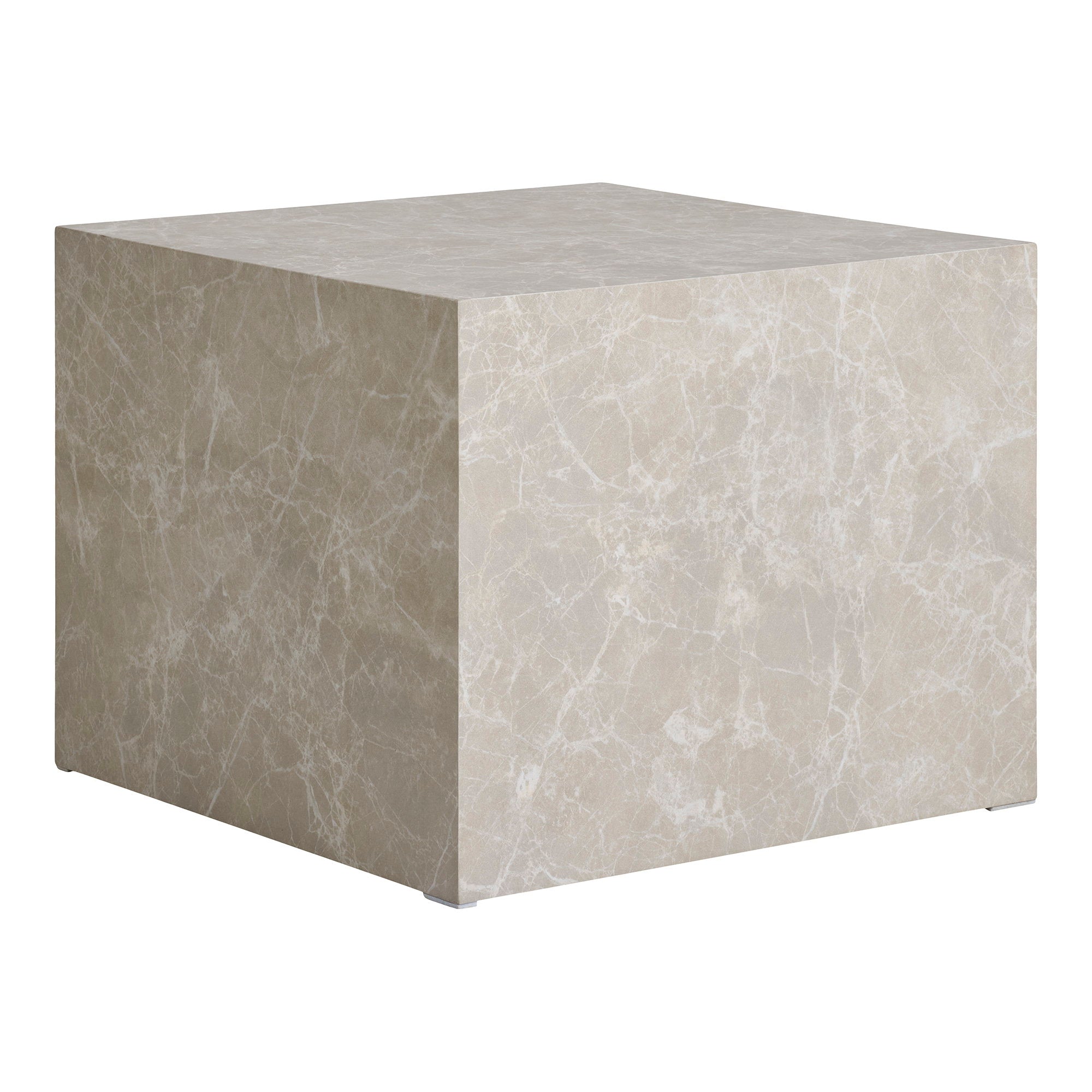 Prague salontafel, marble look, beige set of 2