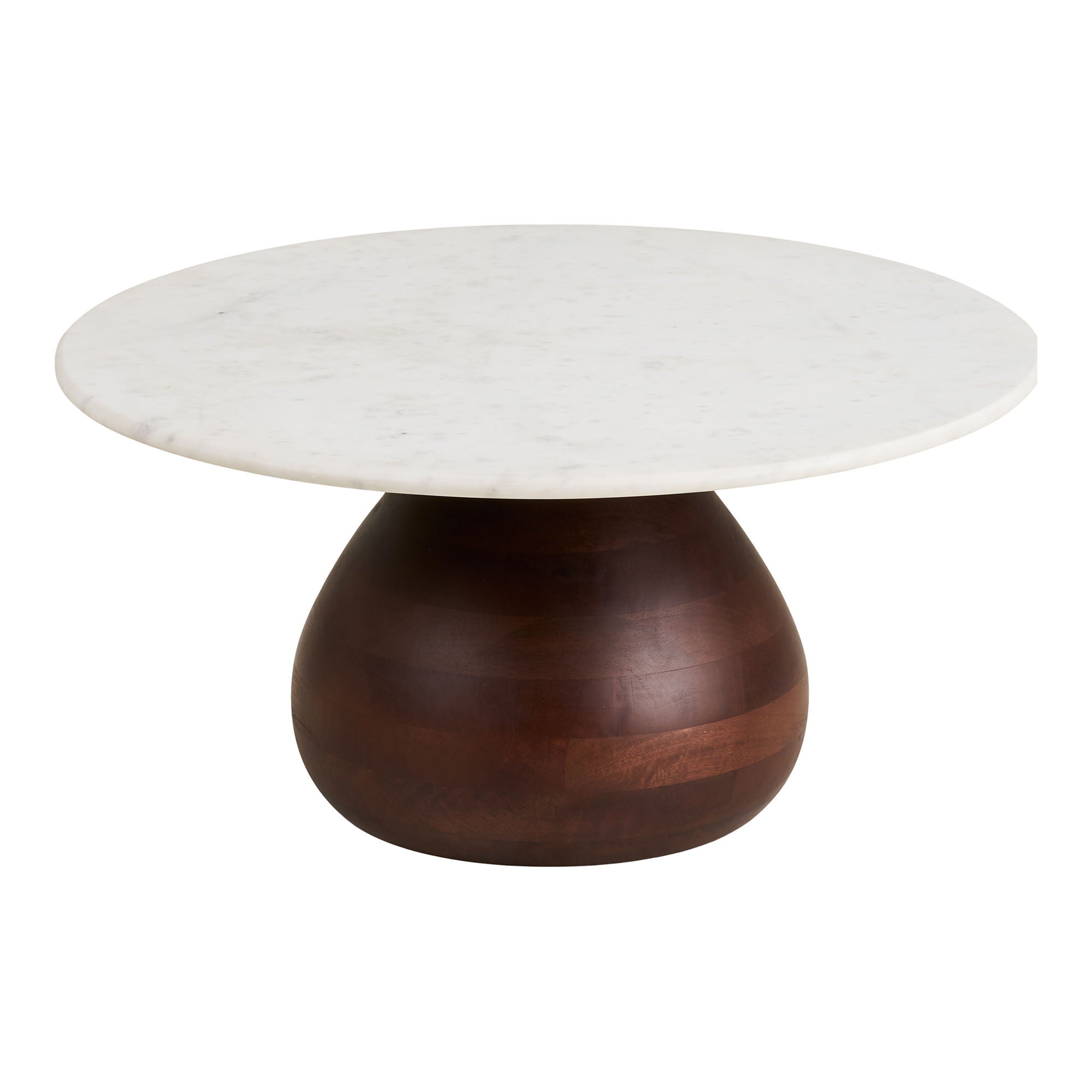 Heide salontafel, mango wood/marble, dark brown/white ø70x35 cm