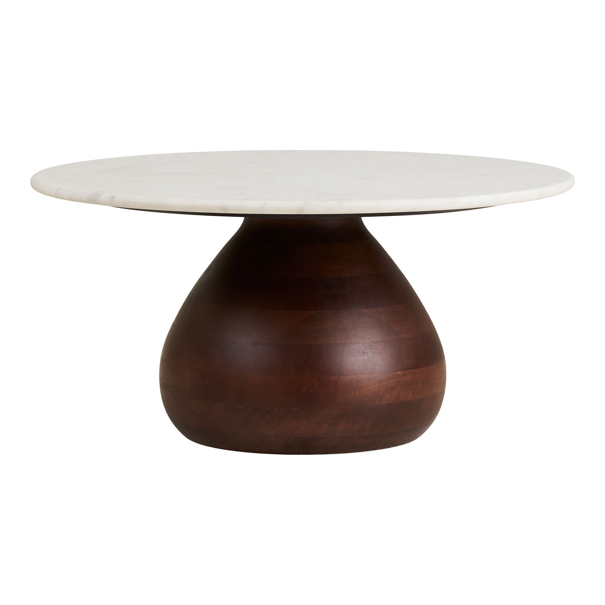 Heide salontafel, mango wood/marble, dark brown/white ø70x35 cm