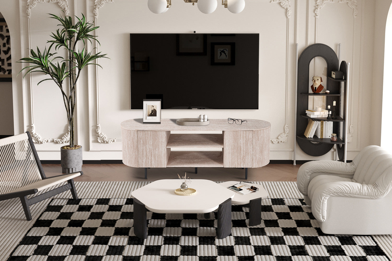 TV meubel 'Lagos' 160 cm Decor Travertin Beige