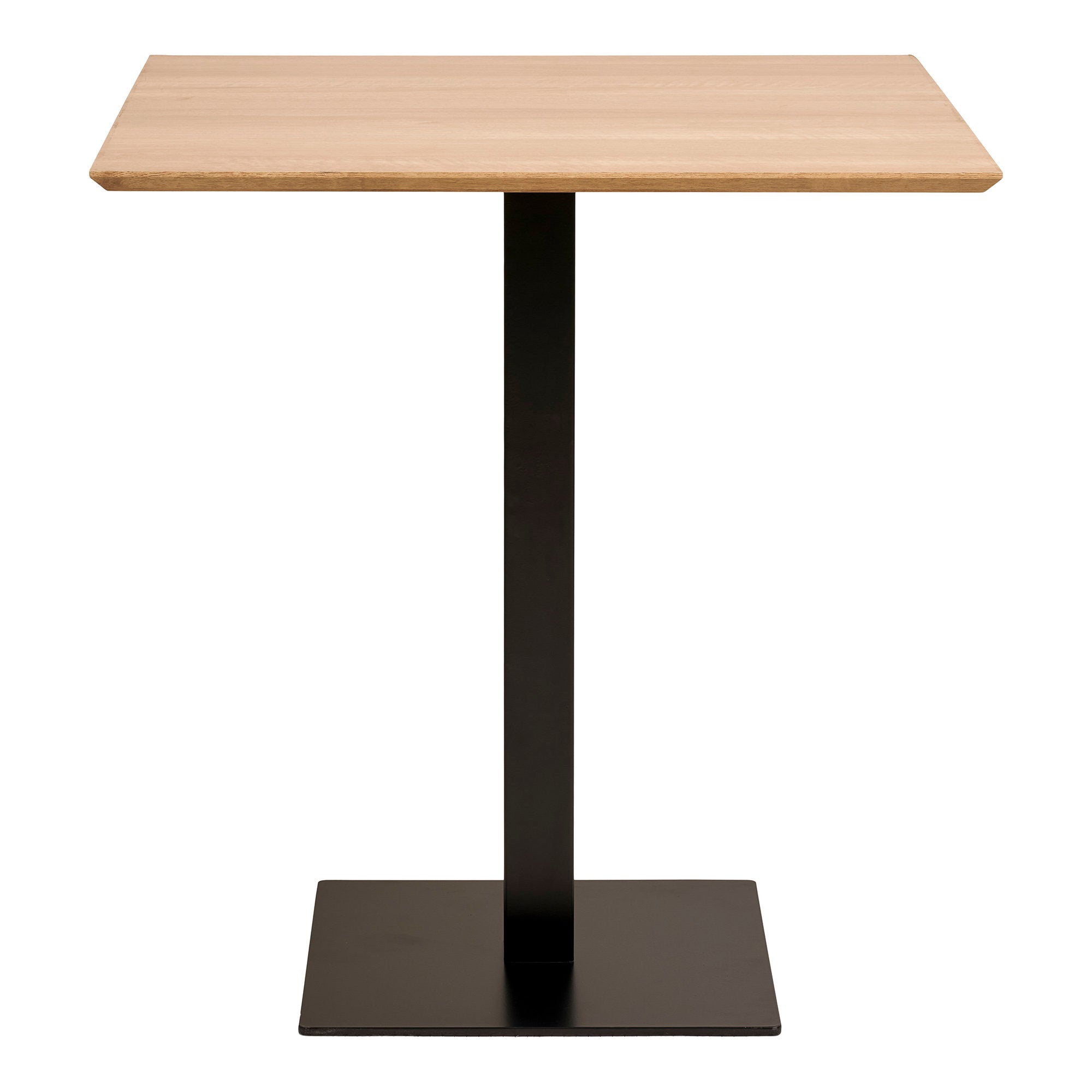 Fano bistro tafel - Melamine in natural, zwart metalen voet 70x70x75 cm