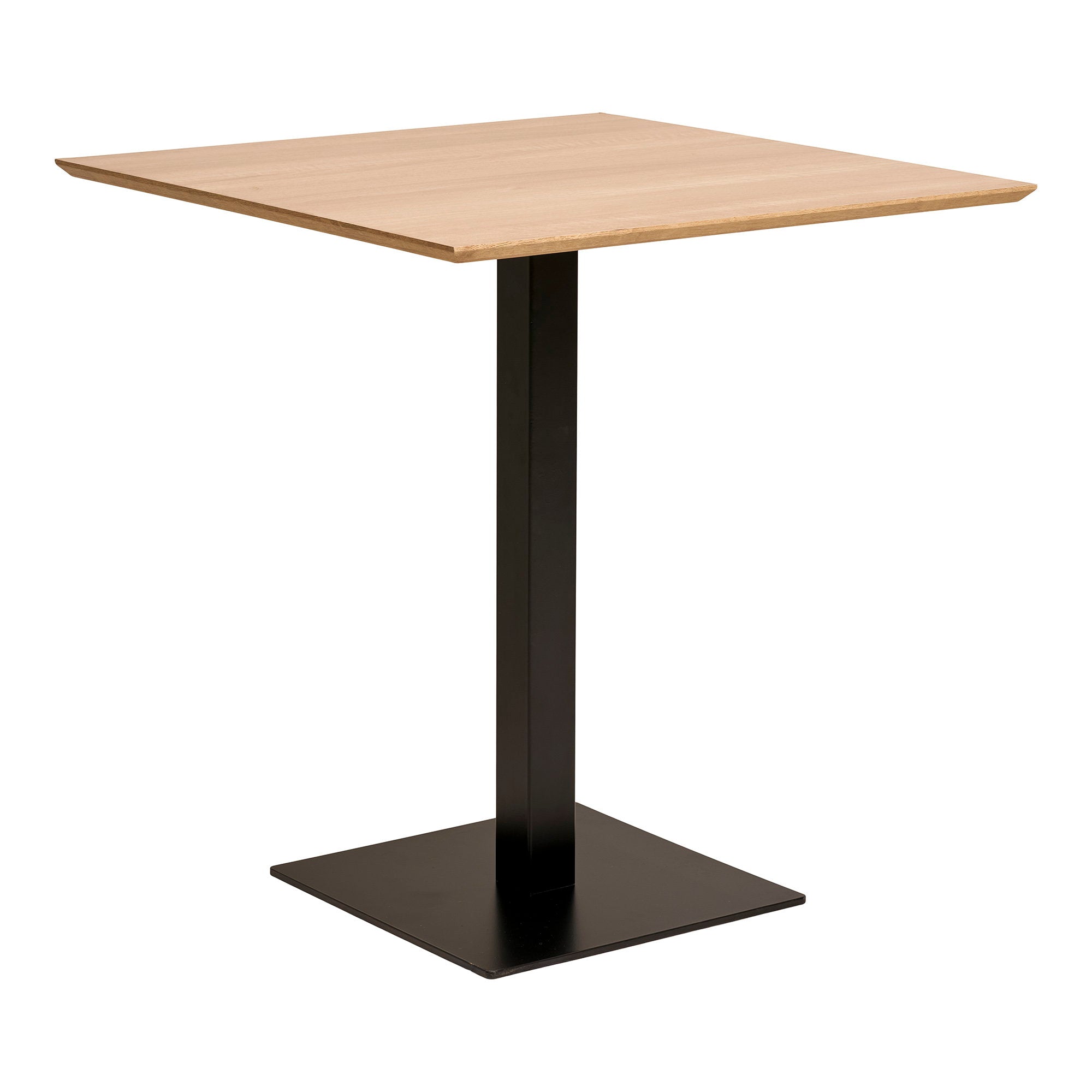 Fano bistro tafel - Melamine in natural, zwart metalen voet 70x70x75 cm