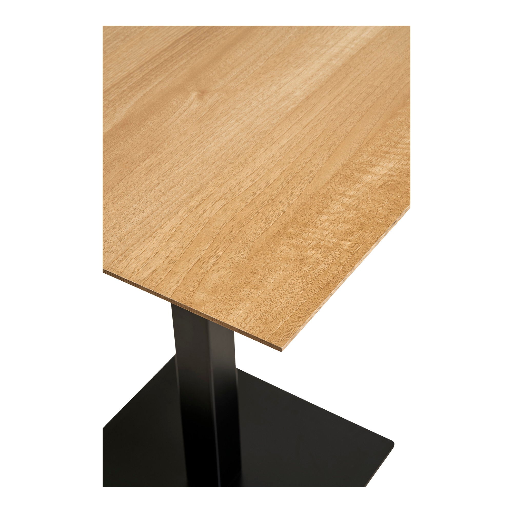 Fano bistro tafel - Melamine in natural, zwart metalen voet 70x70x75 cm