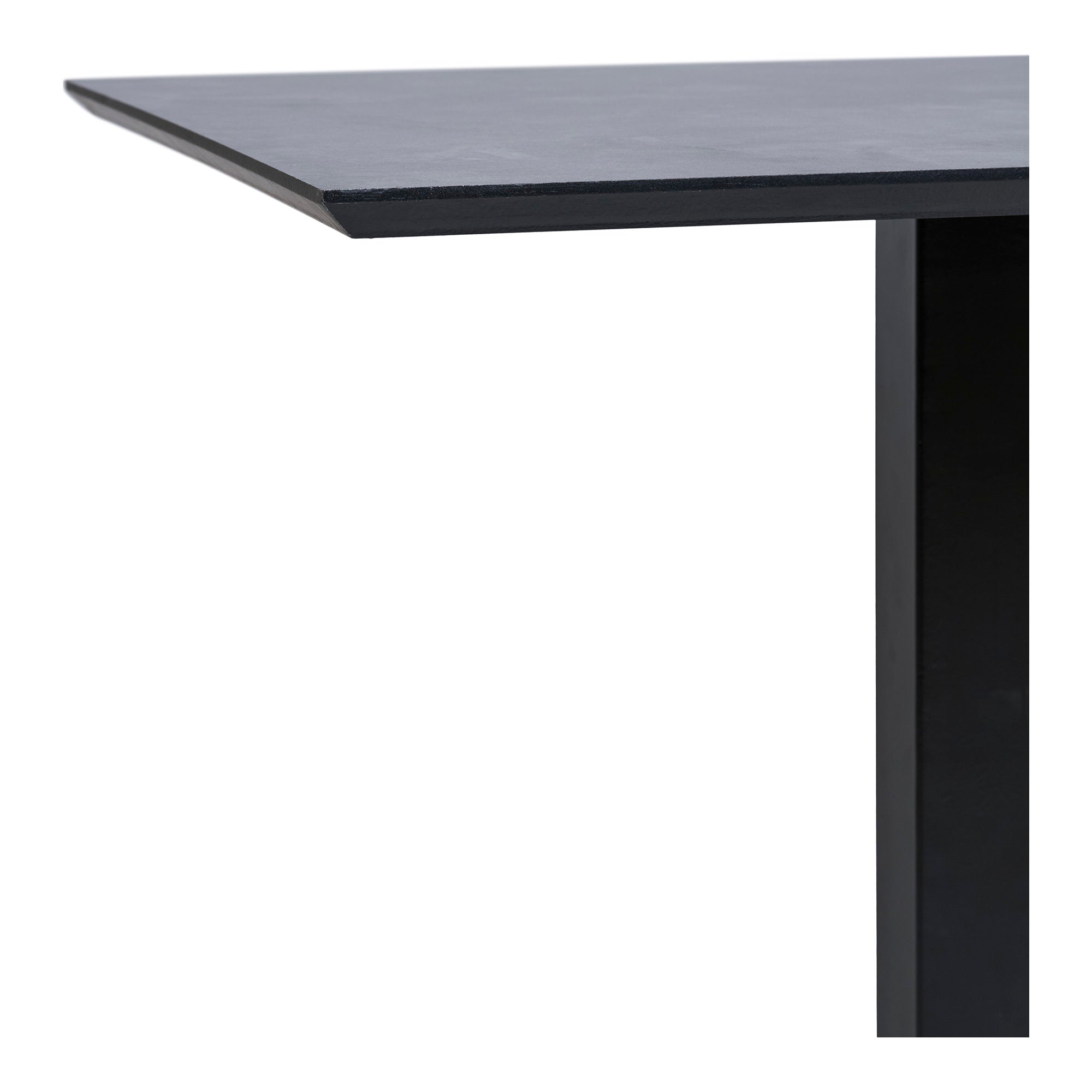 Fano bistro tafel - Melamine, donker stone-look, zwart metalen voet 70x70x75 cm