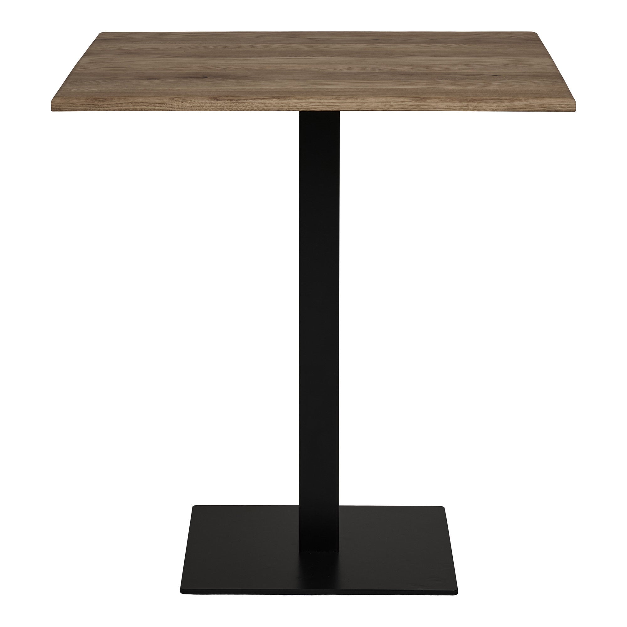 Lignano bistro tafel - Smoked oak, zwart metalen voet 70x70x75 cm