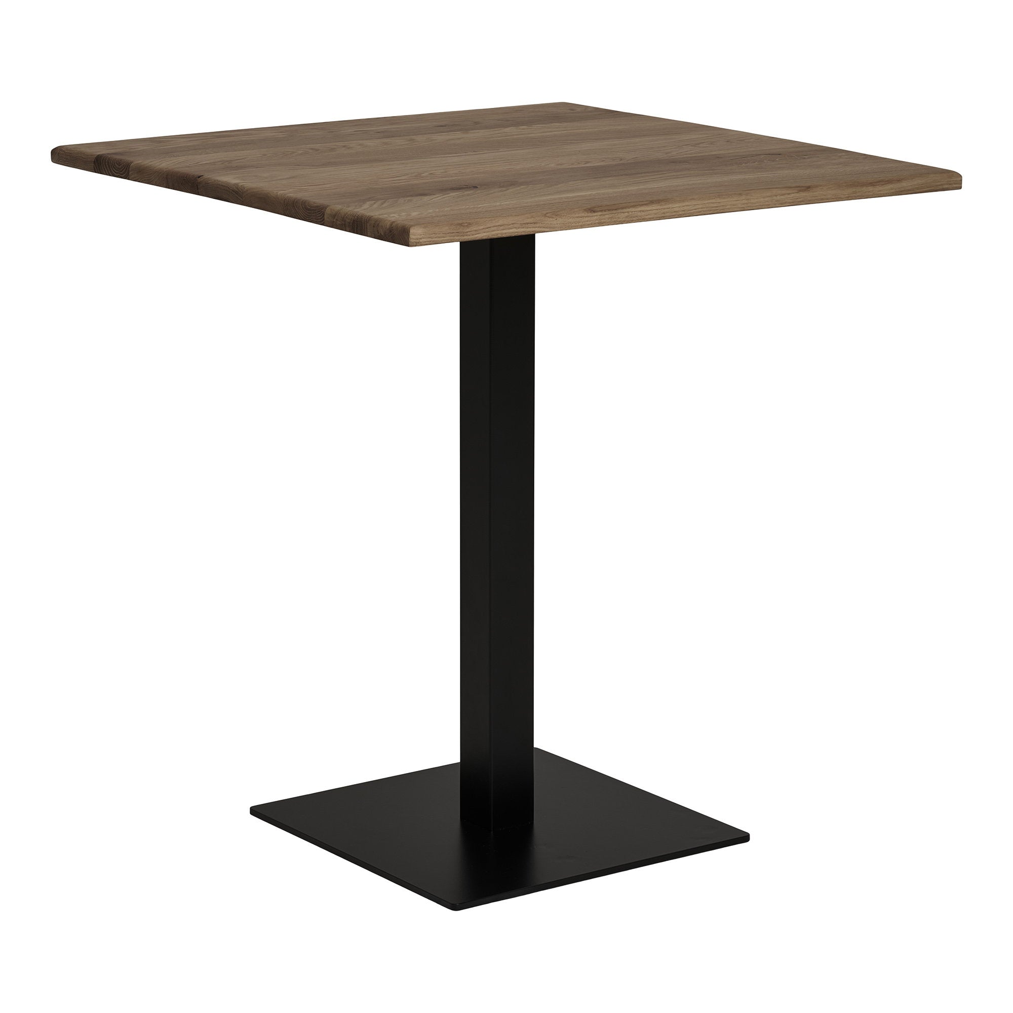 Lignano bistro tafel - Smoked oak, zwart metalen voet 70x70x75 cm