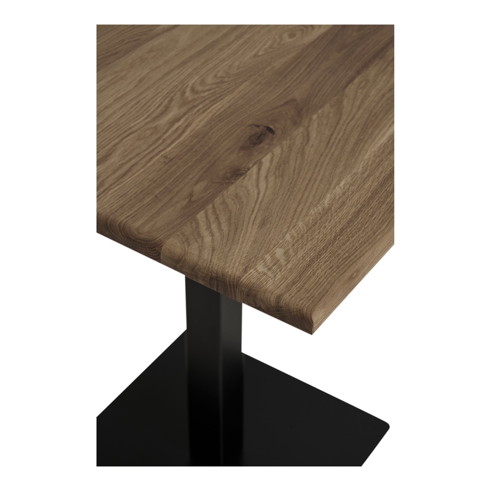Lignano bistro tafel - Smoked oak, zwart metalen voet 70x70x75 cm