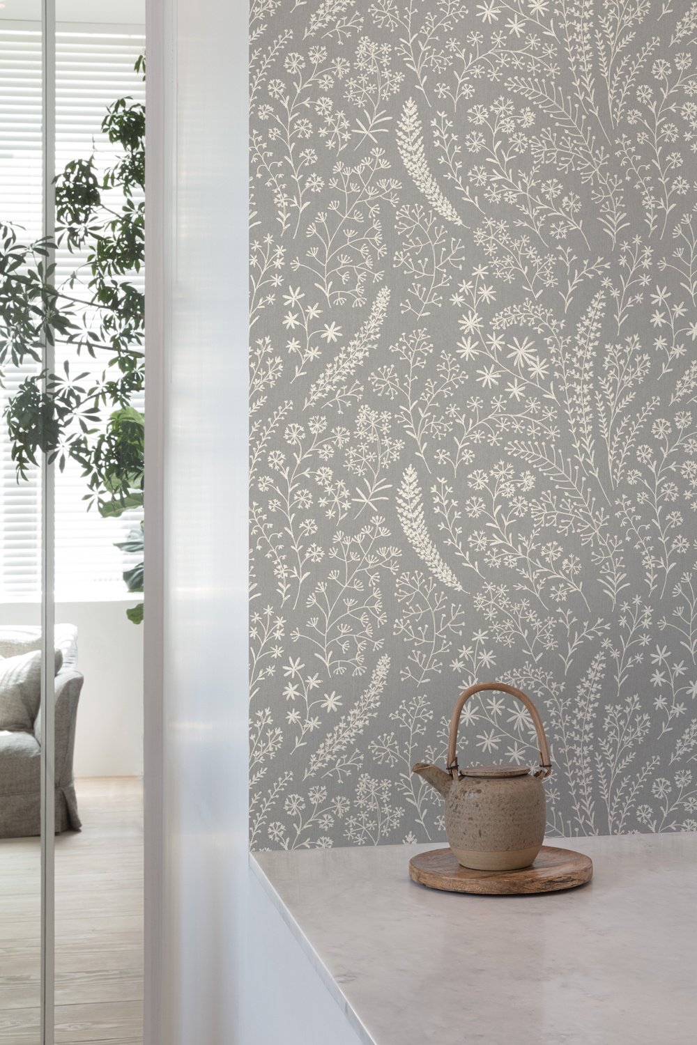 Behang Asperia Astrid Trail grijs/wit