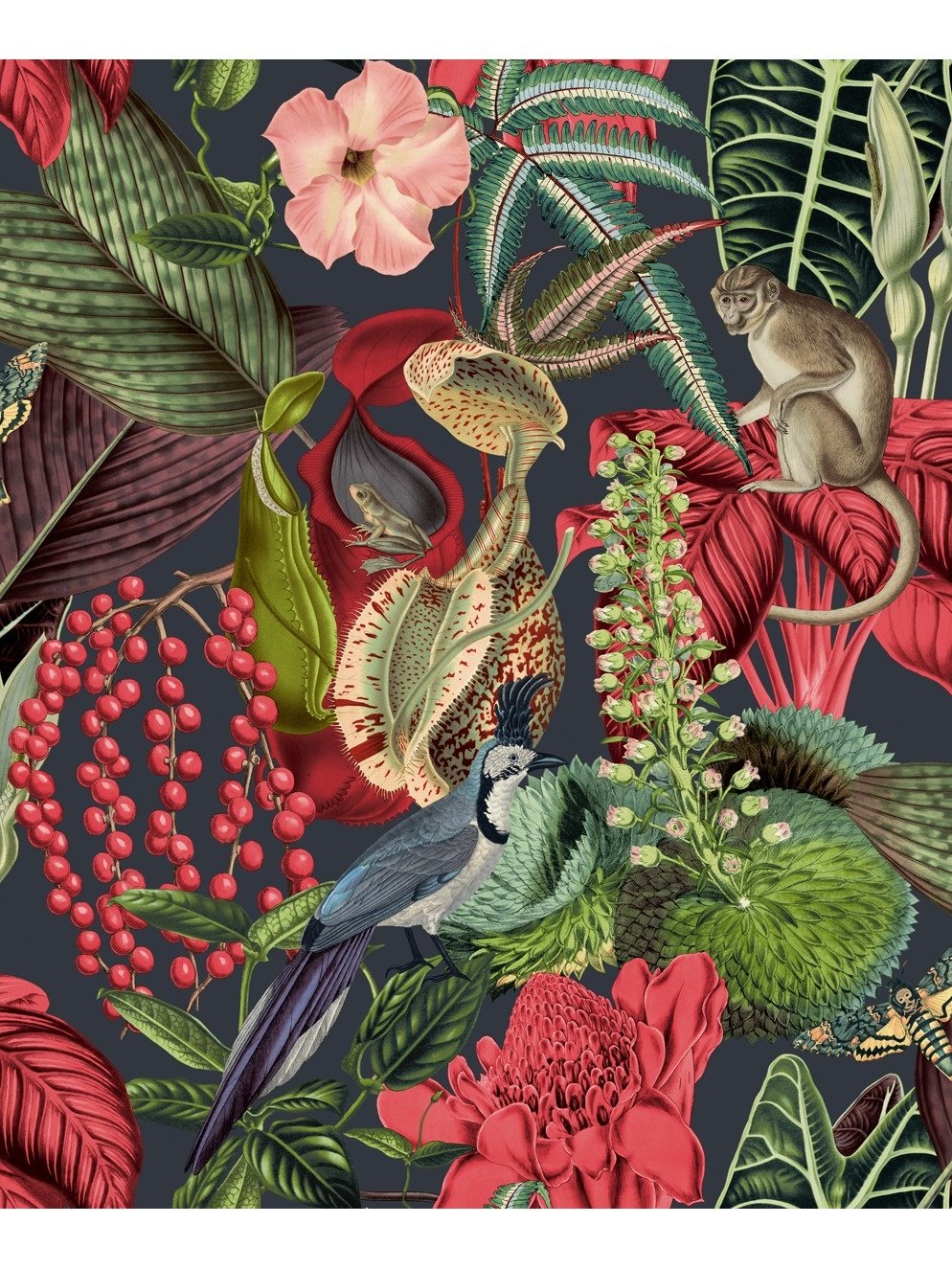 Behang Jungle Fever Amazon roze/groen